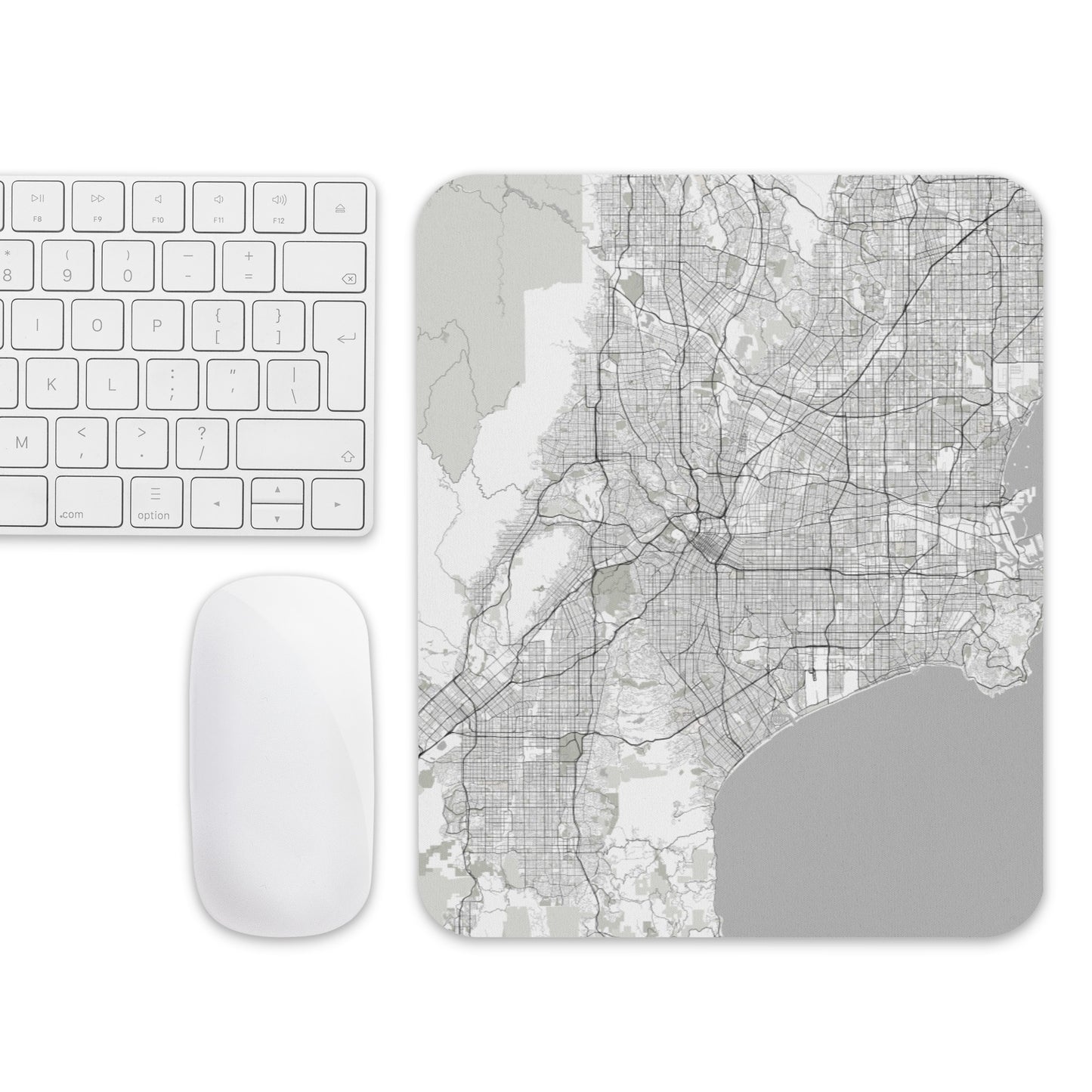 Los Angeles White Map Mouse Pad