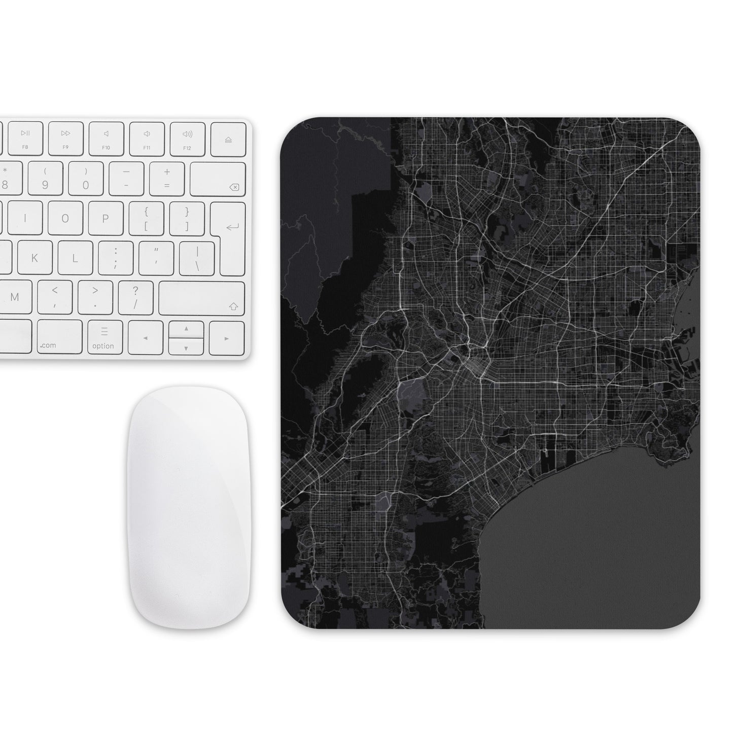 Los Angeles Black Map Mouse Pad