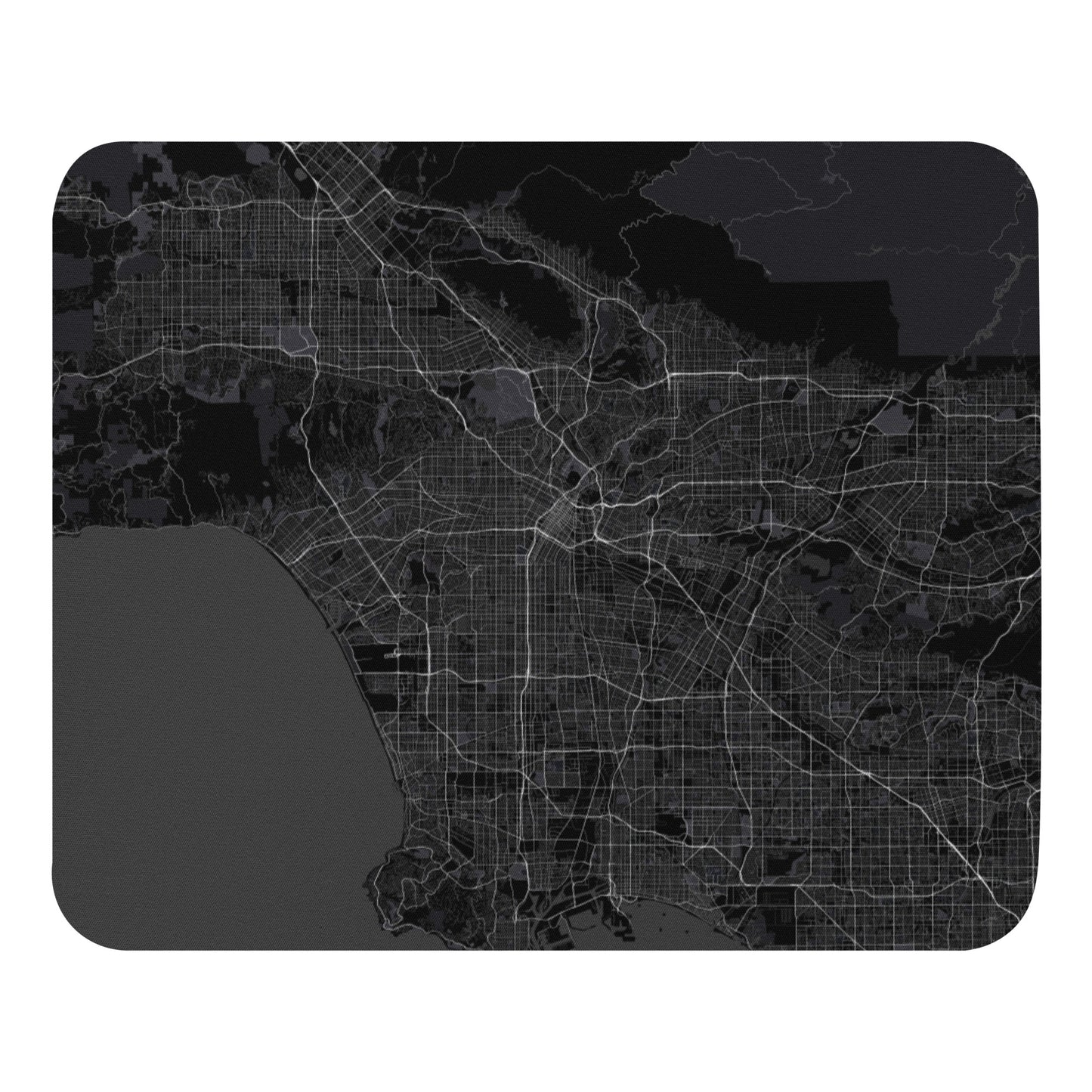 Los Angeles Black Map Mouse Pad