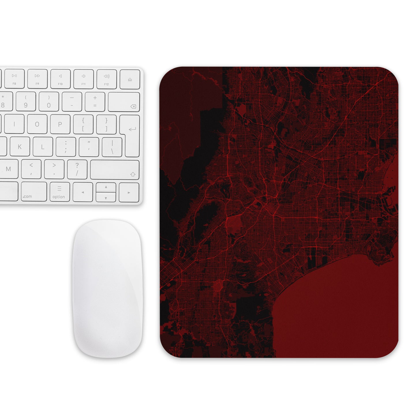 Los Angeles Black and Red Map Mouse Pad