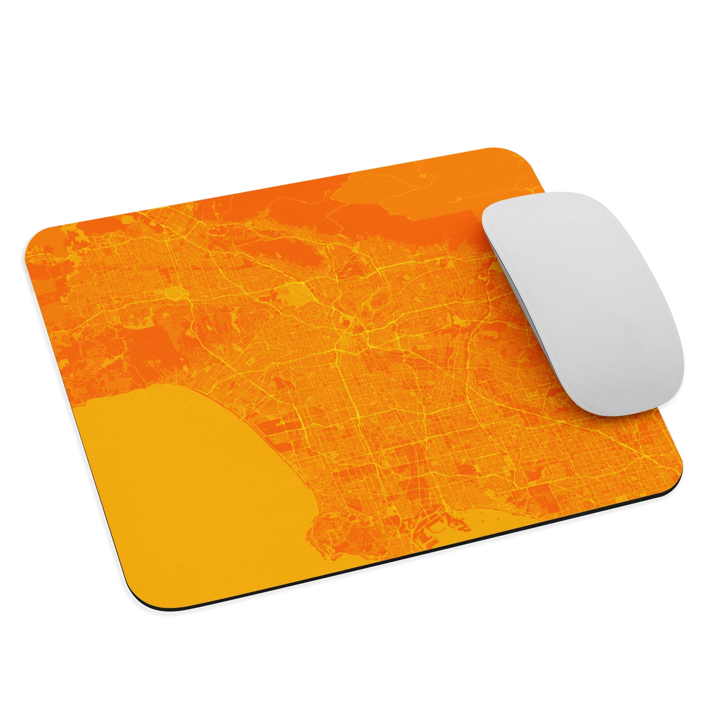 Los Angeles Orange and Yellow Map Mouse Pad