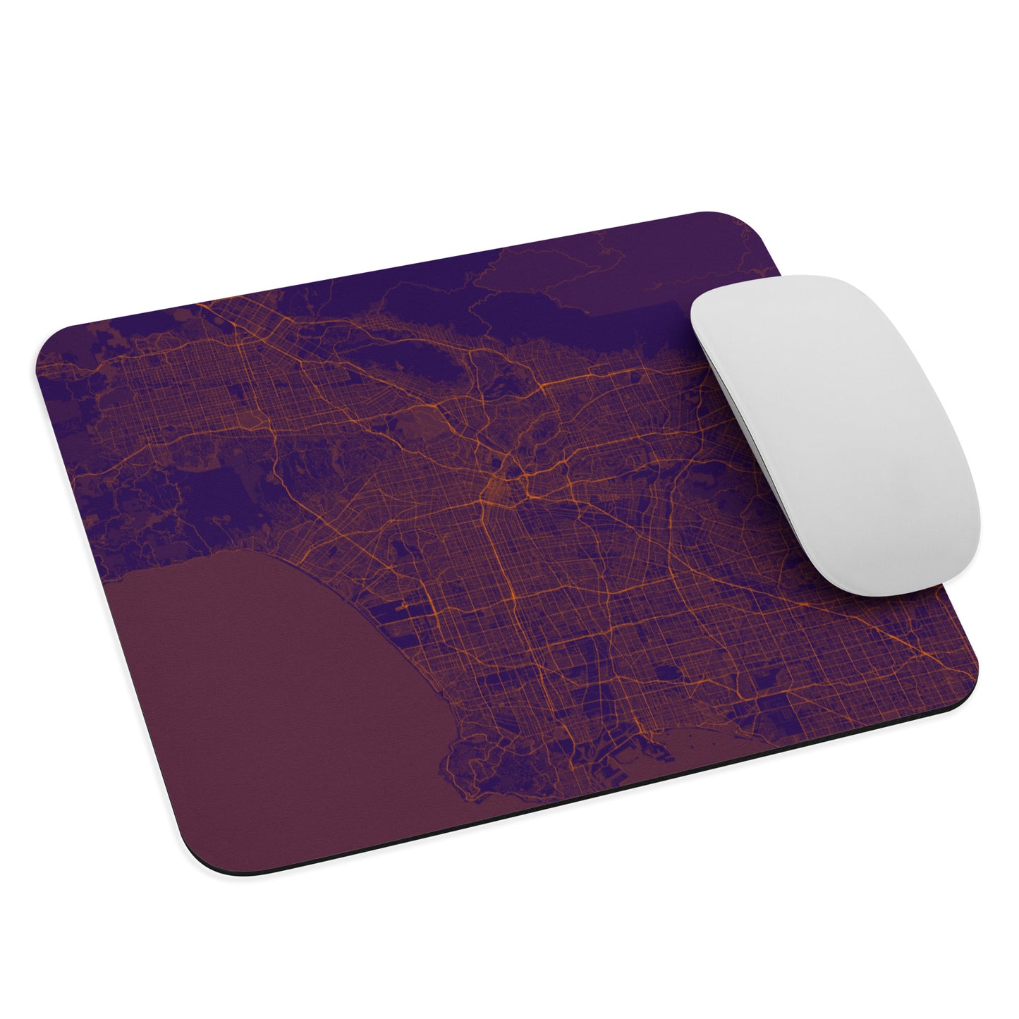 Los Angeles Purple and Orange Map Mouse Pad