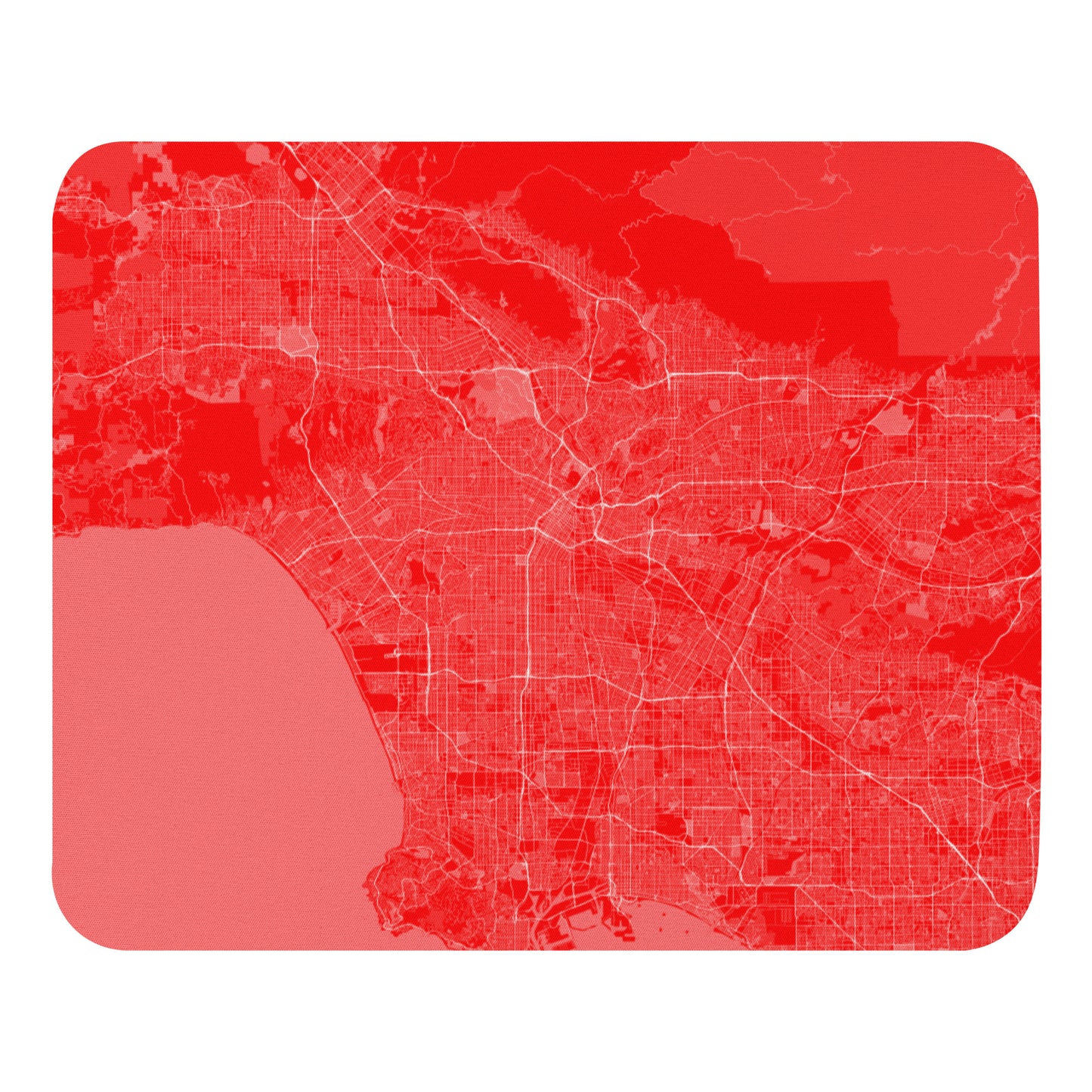 Los Angeles Red and White Map Mouse Pad