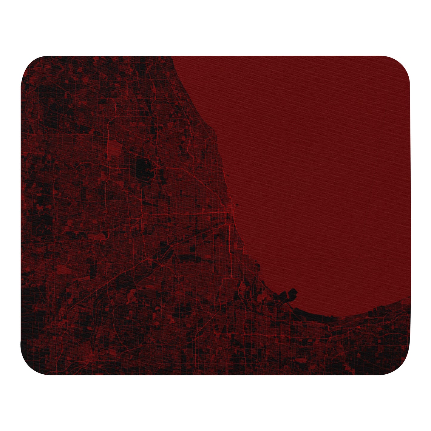 Chicago Black and Red Map Mouse Pad