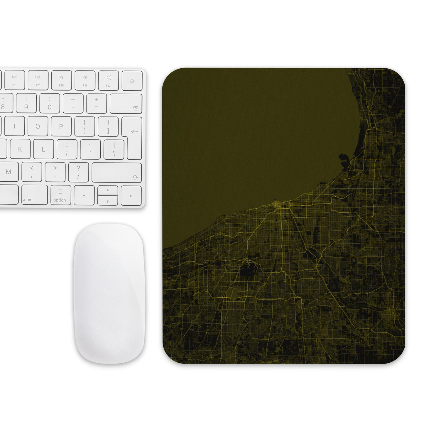 Chicago Black and Yellow Map Mouse Pad