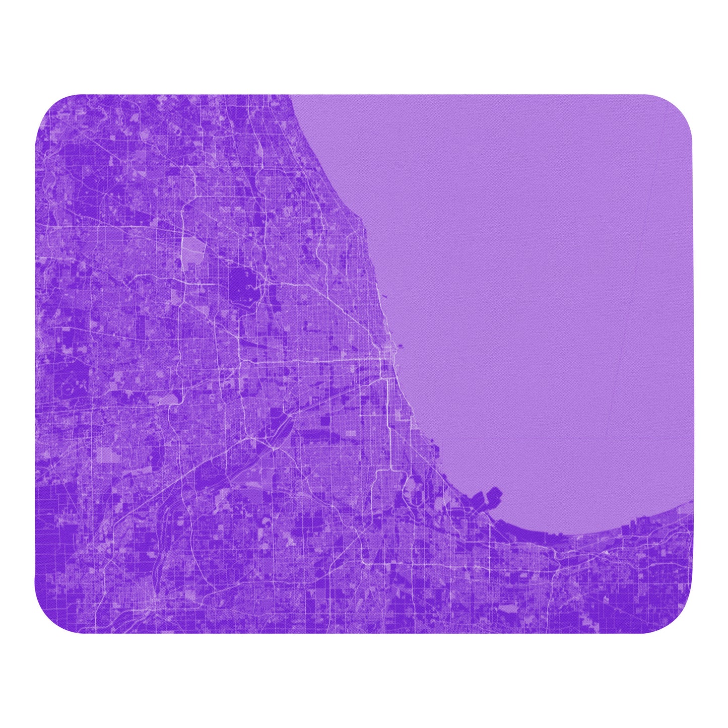 Chicago Purple and White Map Mouse Pad