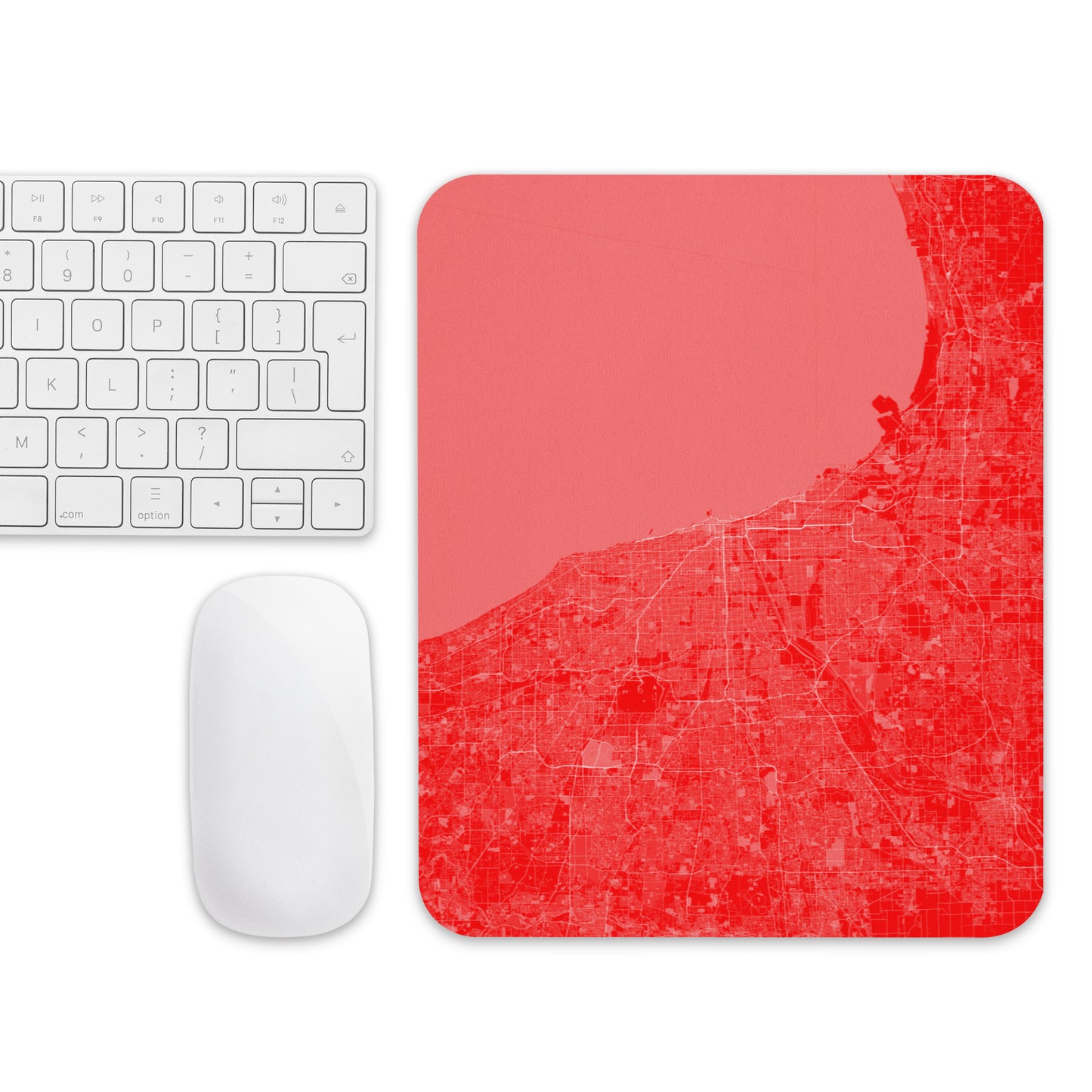 Chicago Red and White Map Mouse Pad