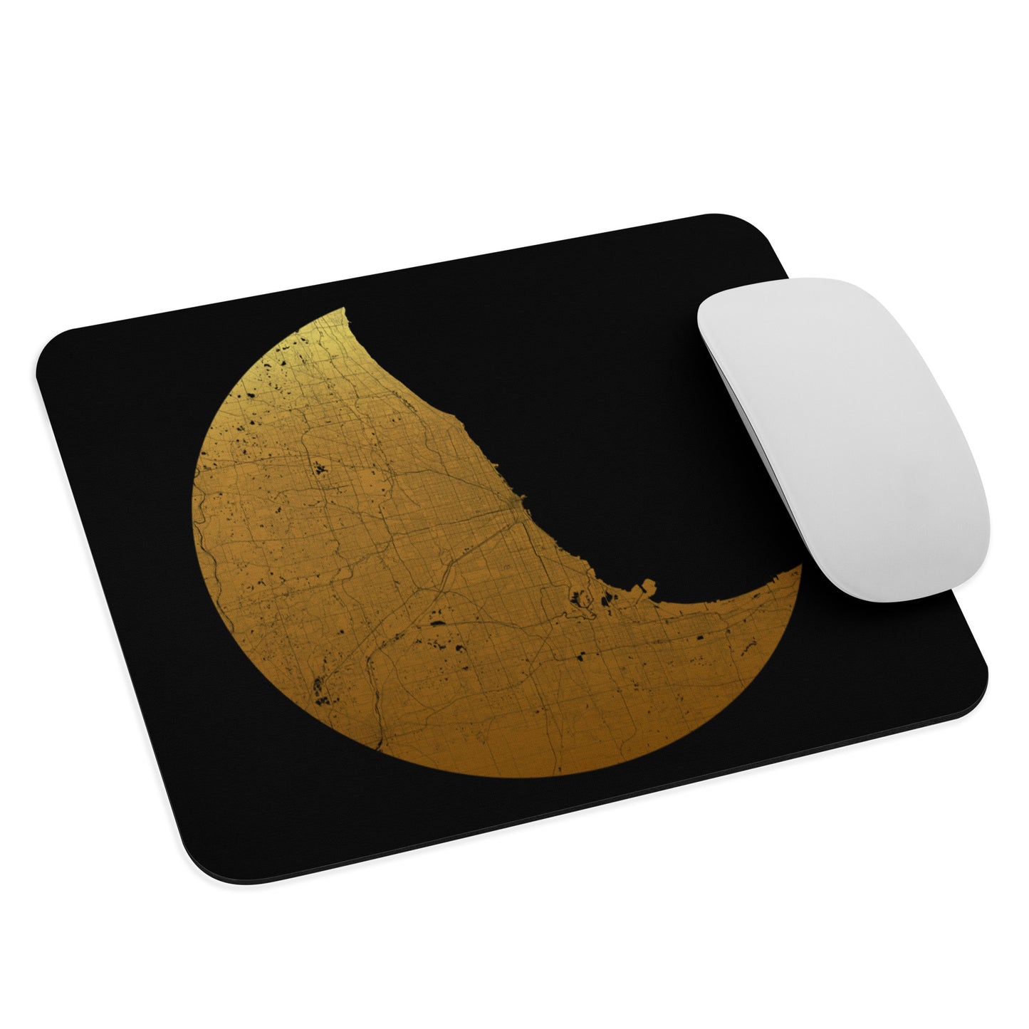 Chicago Gold on Black Map Mouse Pad