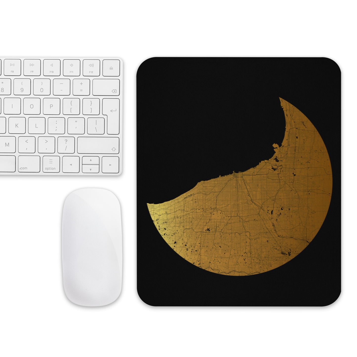 Chicago Gold on Black Map Mouse Pad