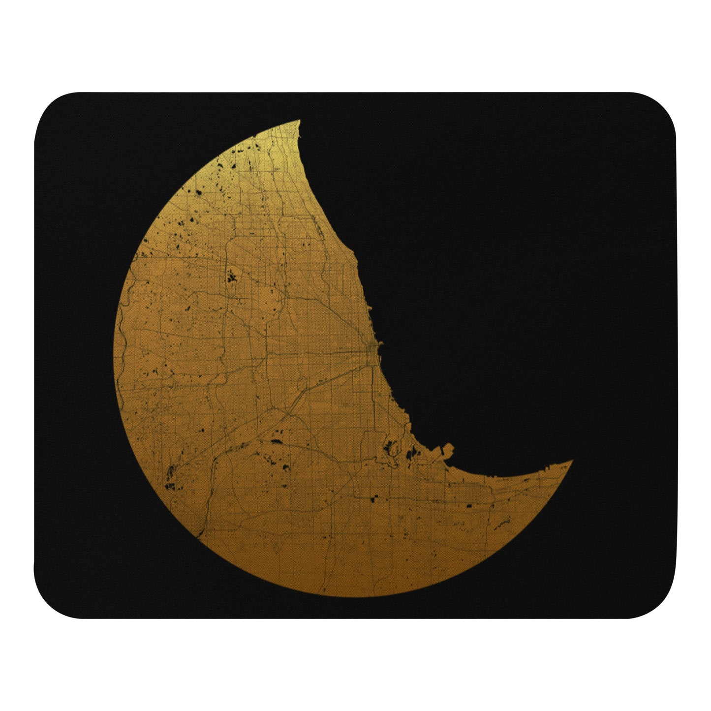 Chicago Gold on Black Map Mouse Pad