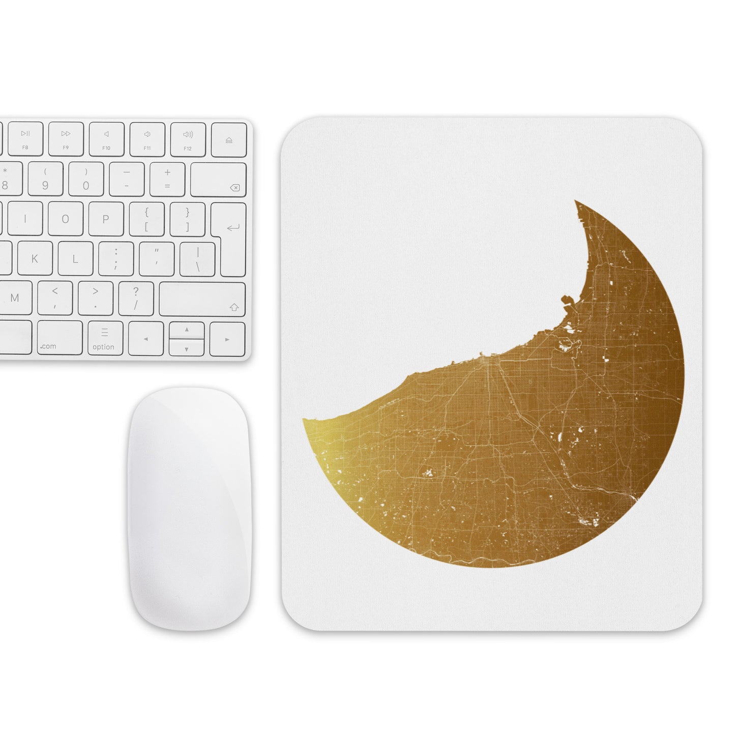 Chicago Gold on White Map Mouse Pad