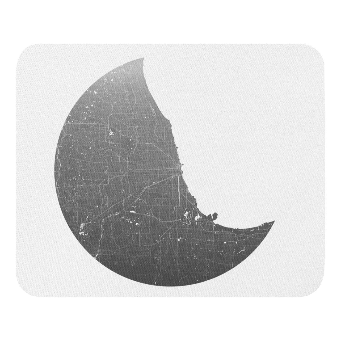 Chicago Silver on White Map Mouse Pad