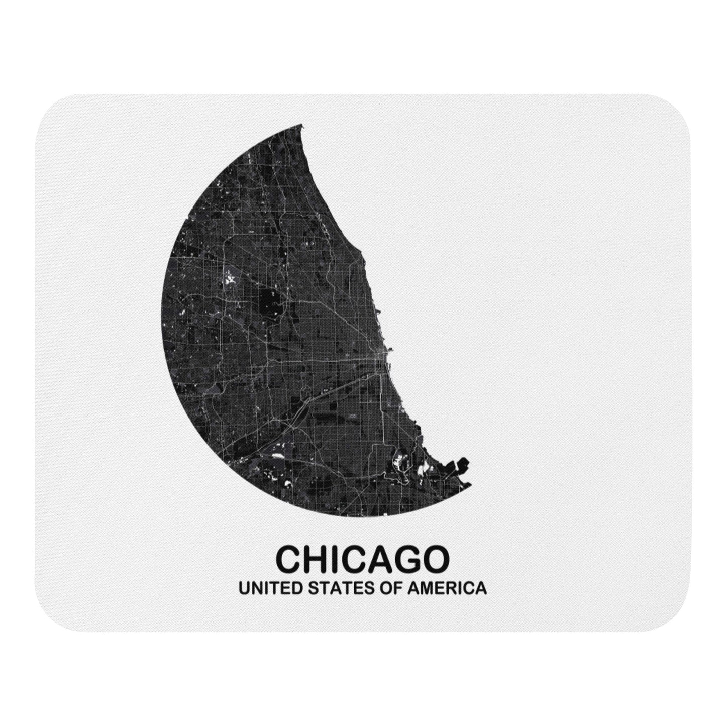 Chicago Circular Black Map Mouse Pad