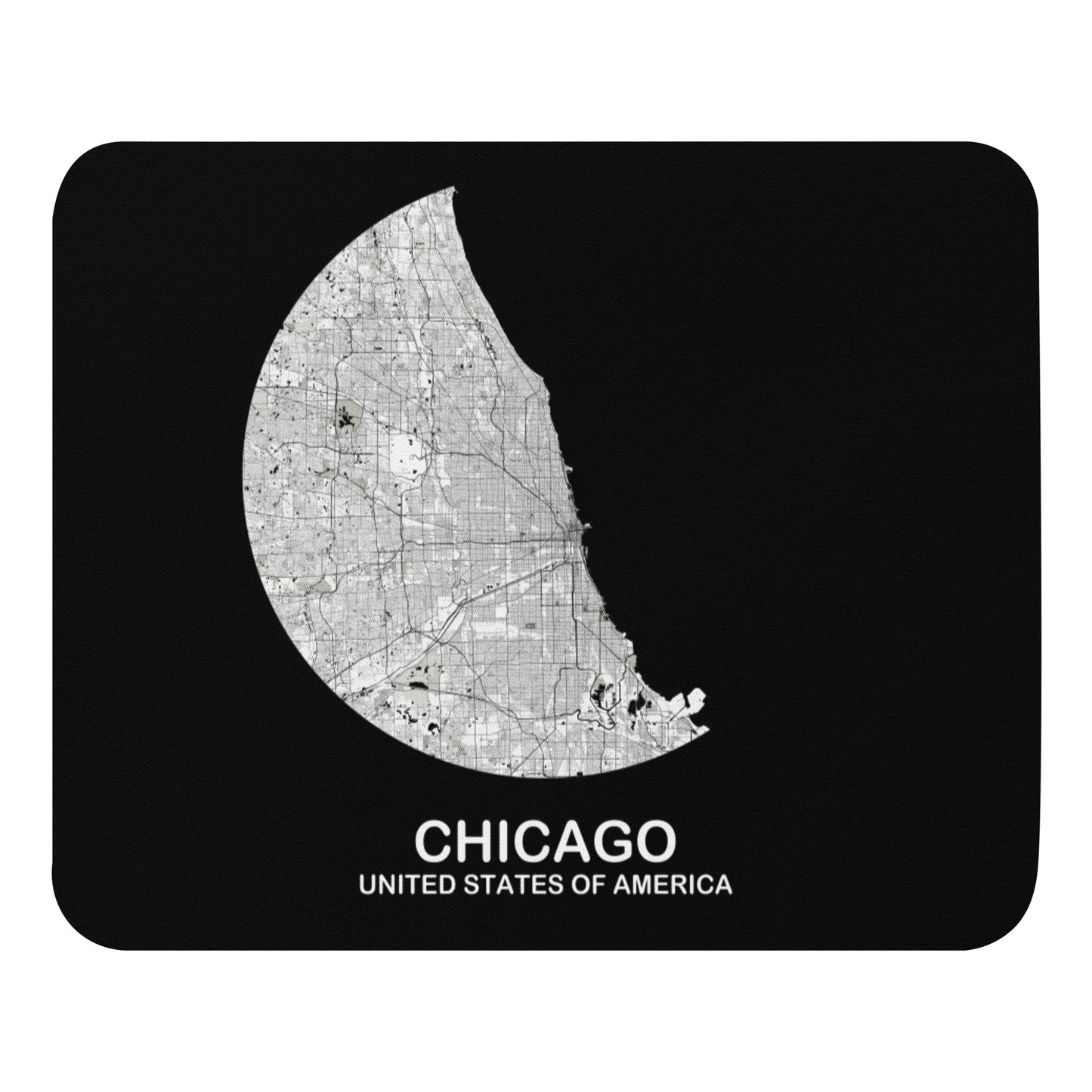 Chicago Circular White Map Mouse Pad