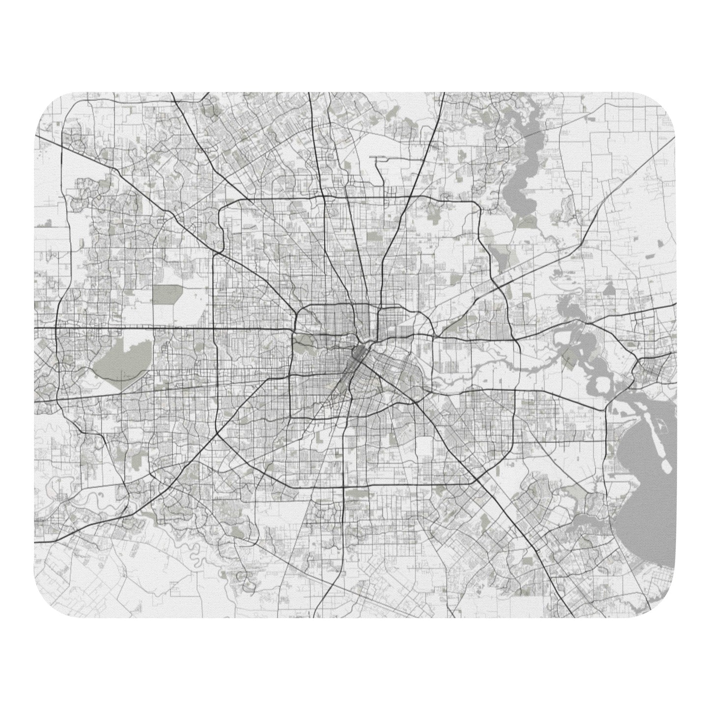 Houston White Map Mouse Pad