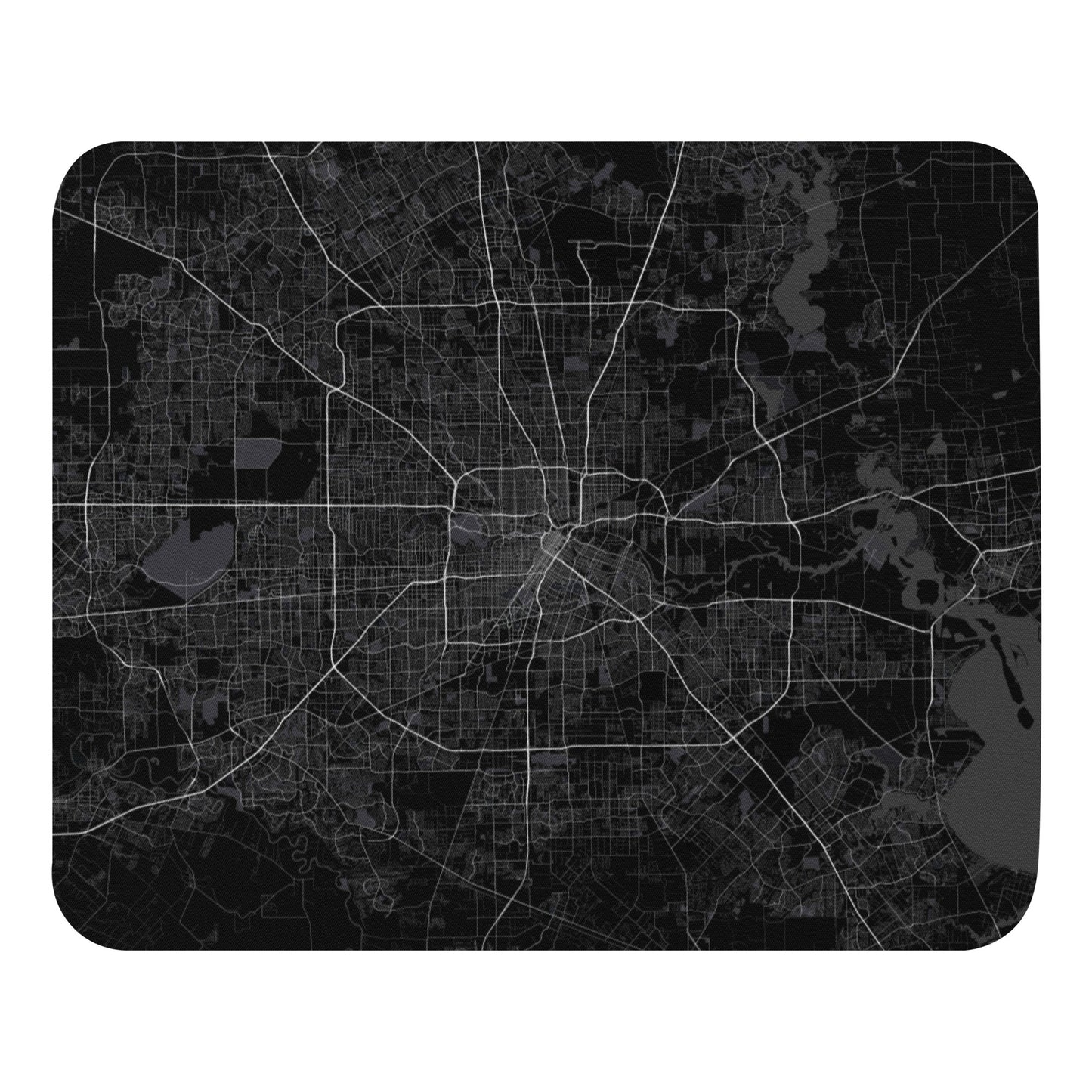 Houston Black Map Mouse Pad