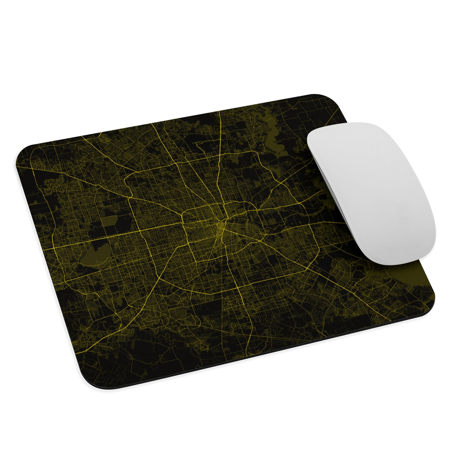 Houston Black and Yellow Map Mouse Pad