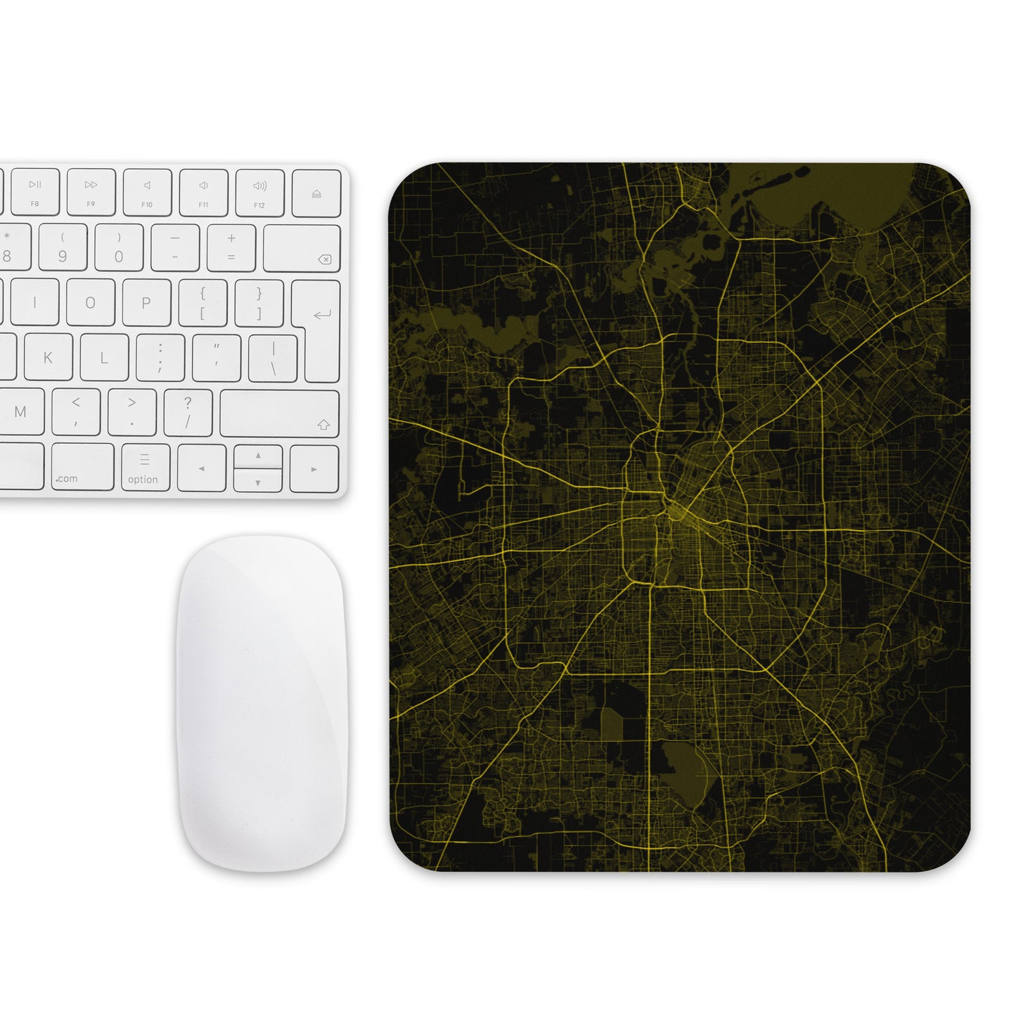 Houston Black and Yellow Map Mouse Pad