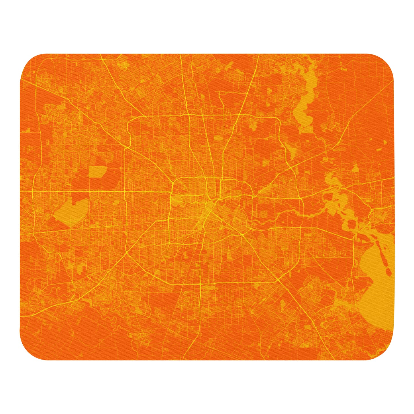 Houston Orange and Yellow Map Mouse Pad