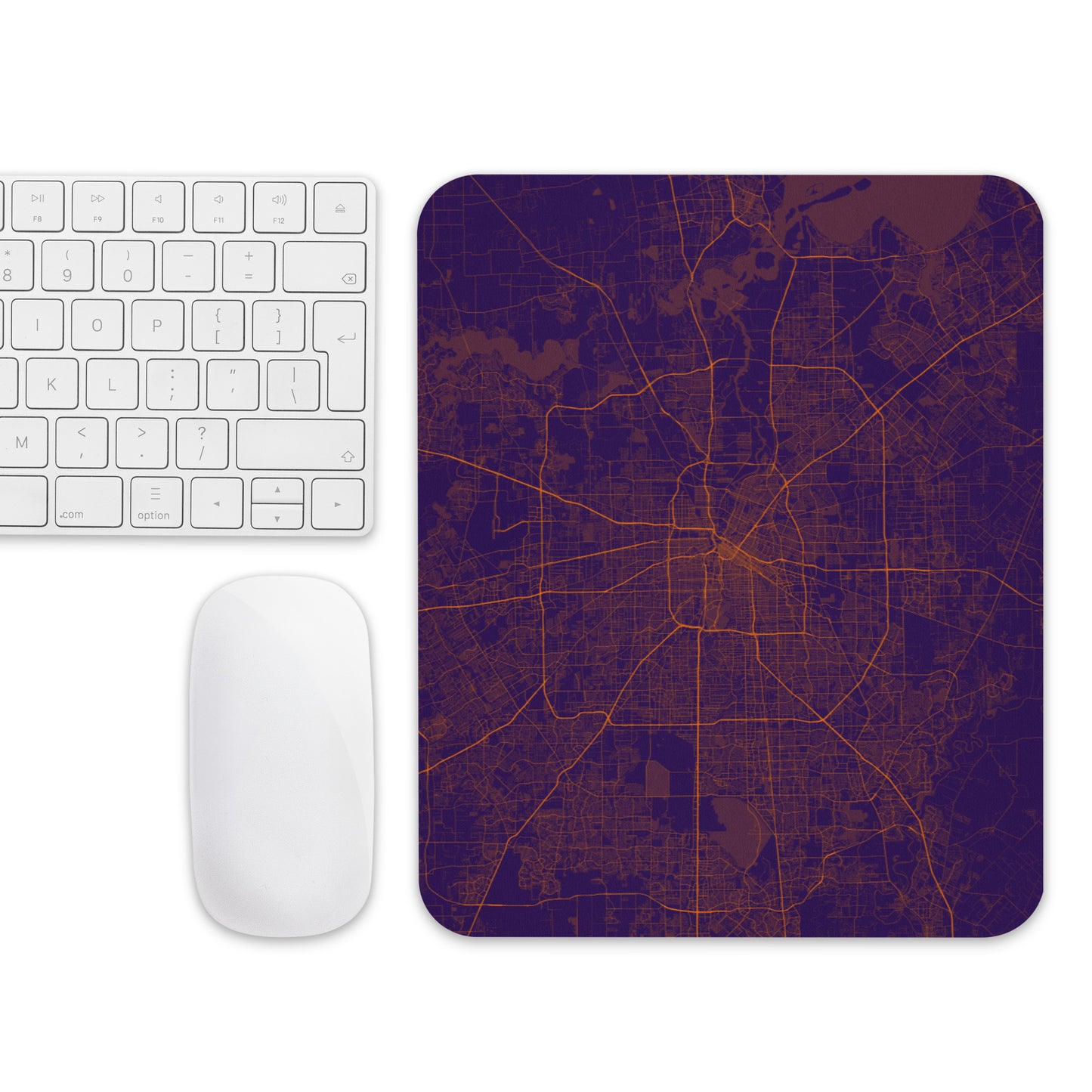 Houston Purple and Orange Map Mouse Pad