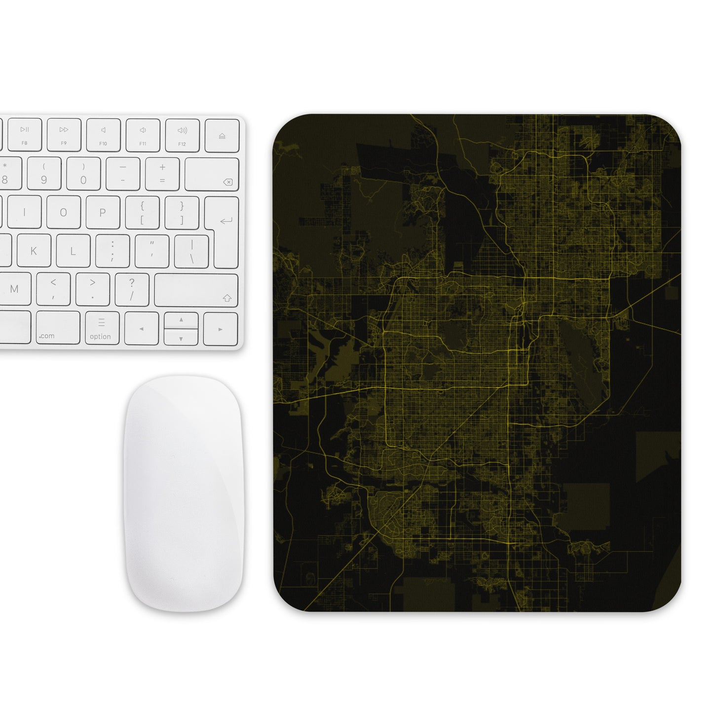 Phoenix Black and Yellow Map Mouse Pad