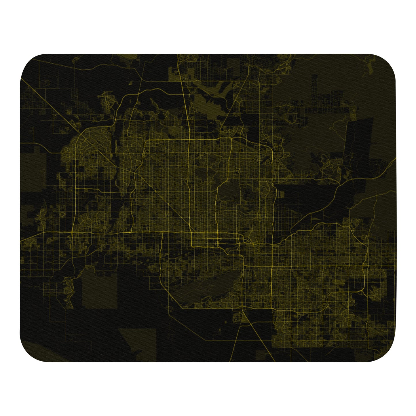 Phoenix Black and Yellow Map Mouse Pad