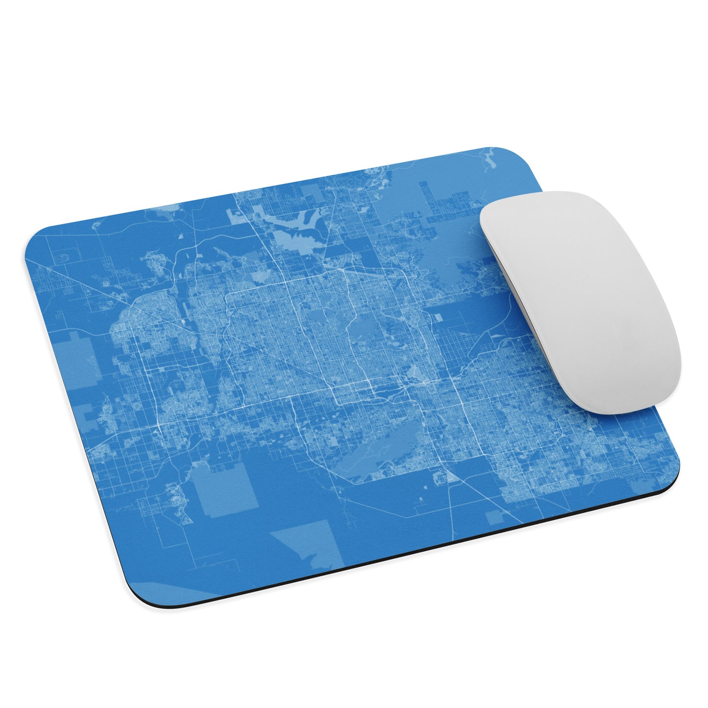 Phoenix Blue and White Map Mouse Pad