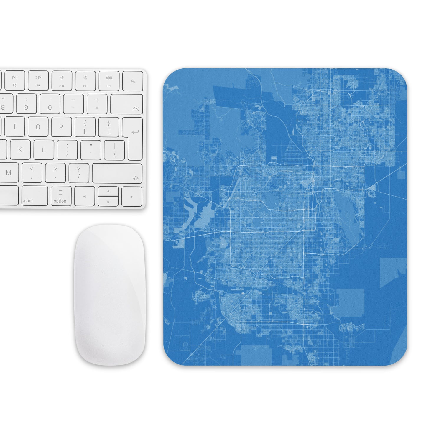 Phoenix Blue and White Map Mouse Pad