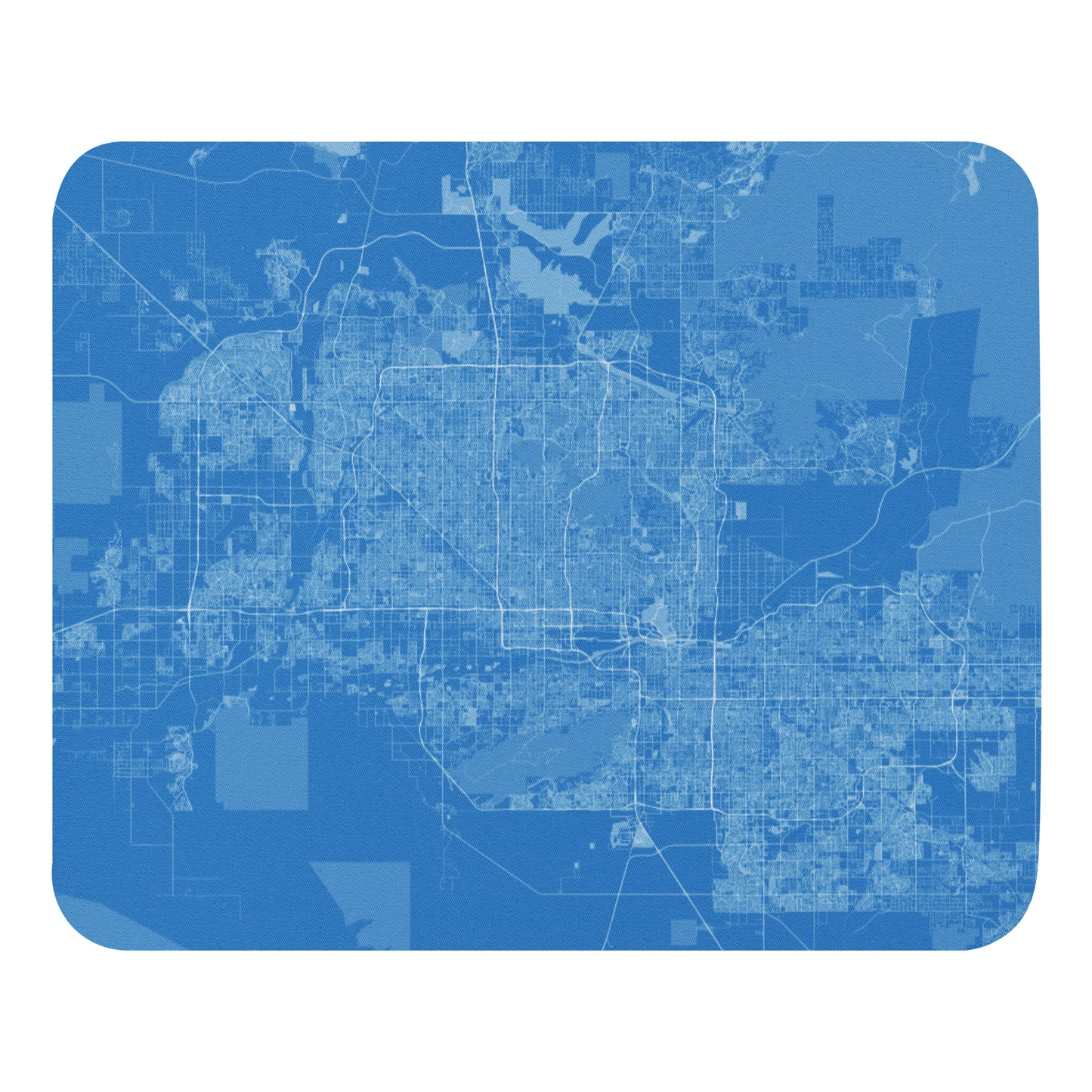 Phoenix Blue and White Map Mouse Pad