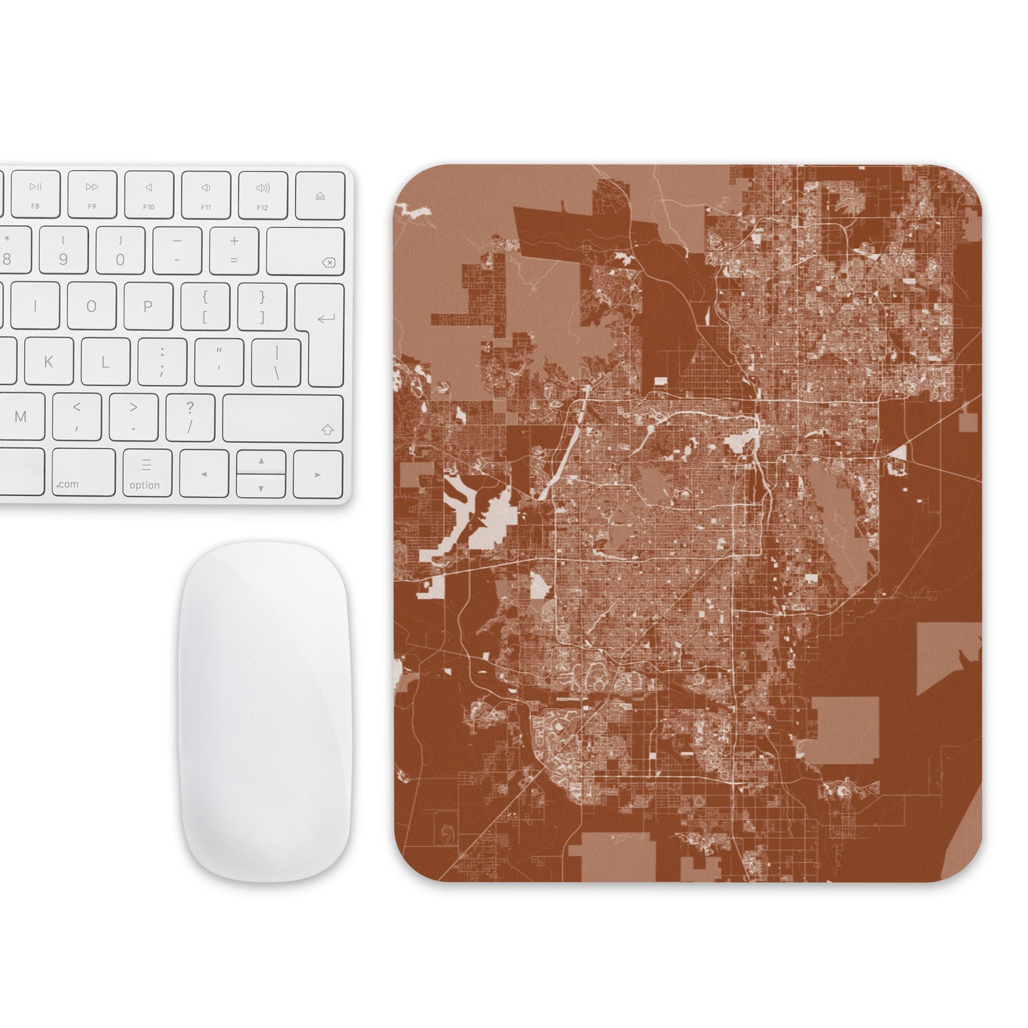 Phoenix Brown and White Map Mouse Pad