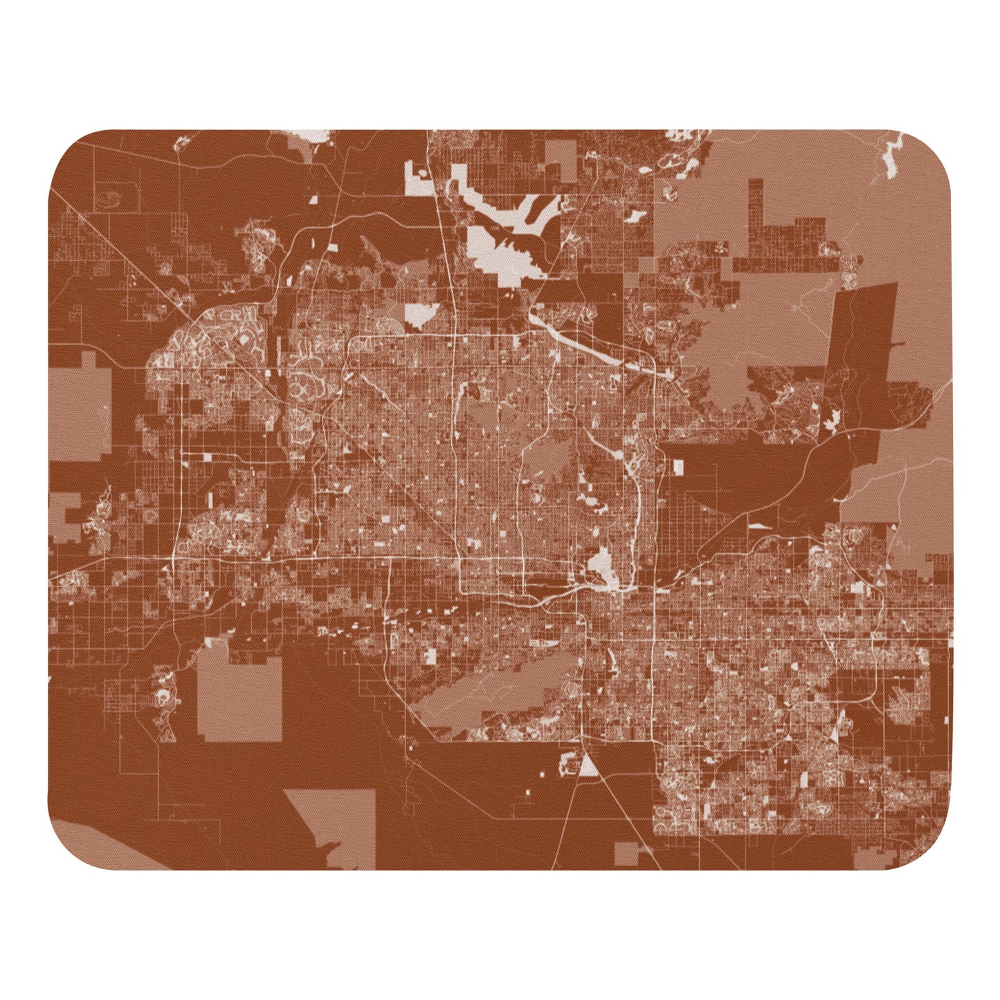 Phoenix Brown and White Map Mouse Pad