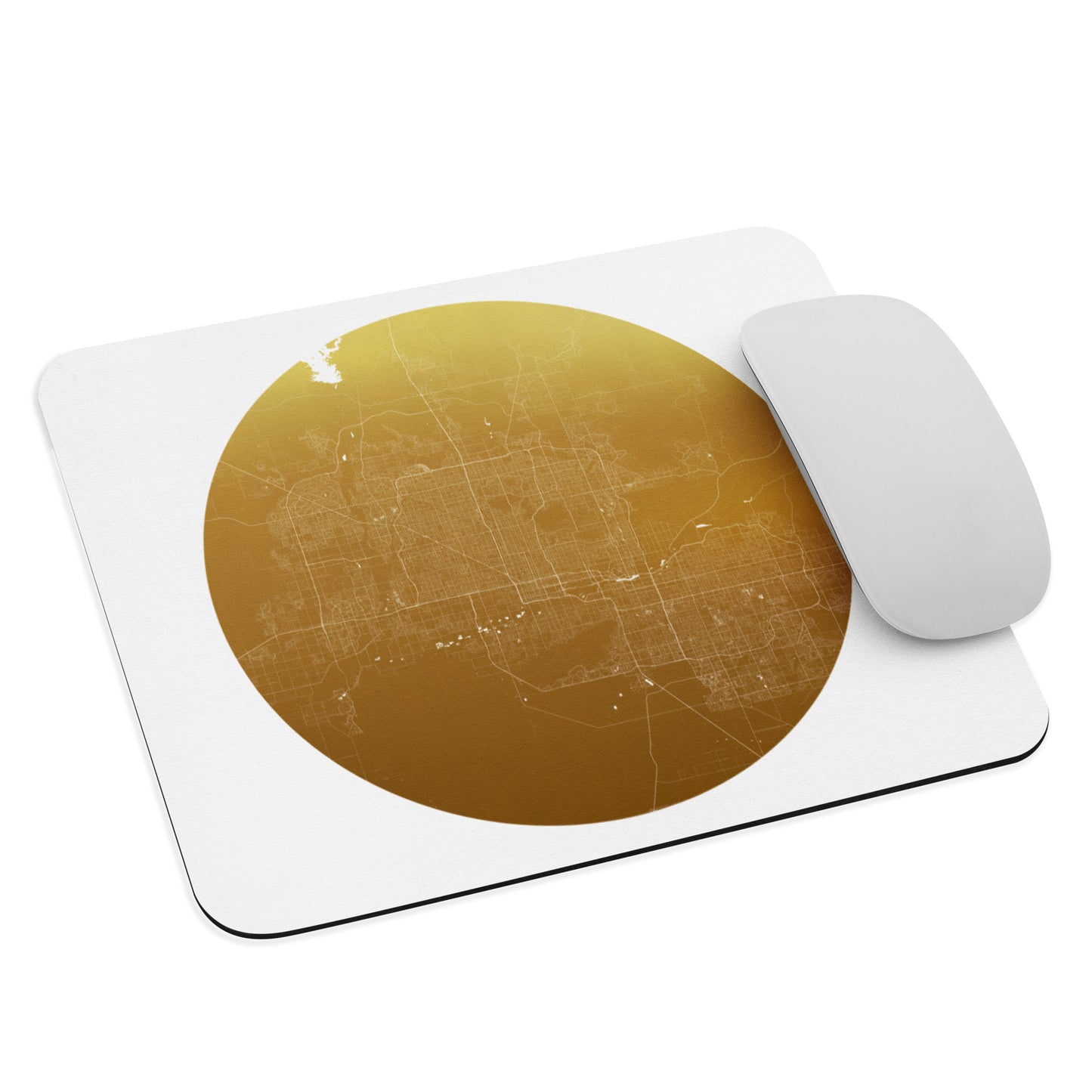 Phoenix Gold on White Map Mouse Pad