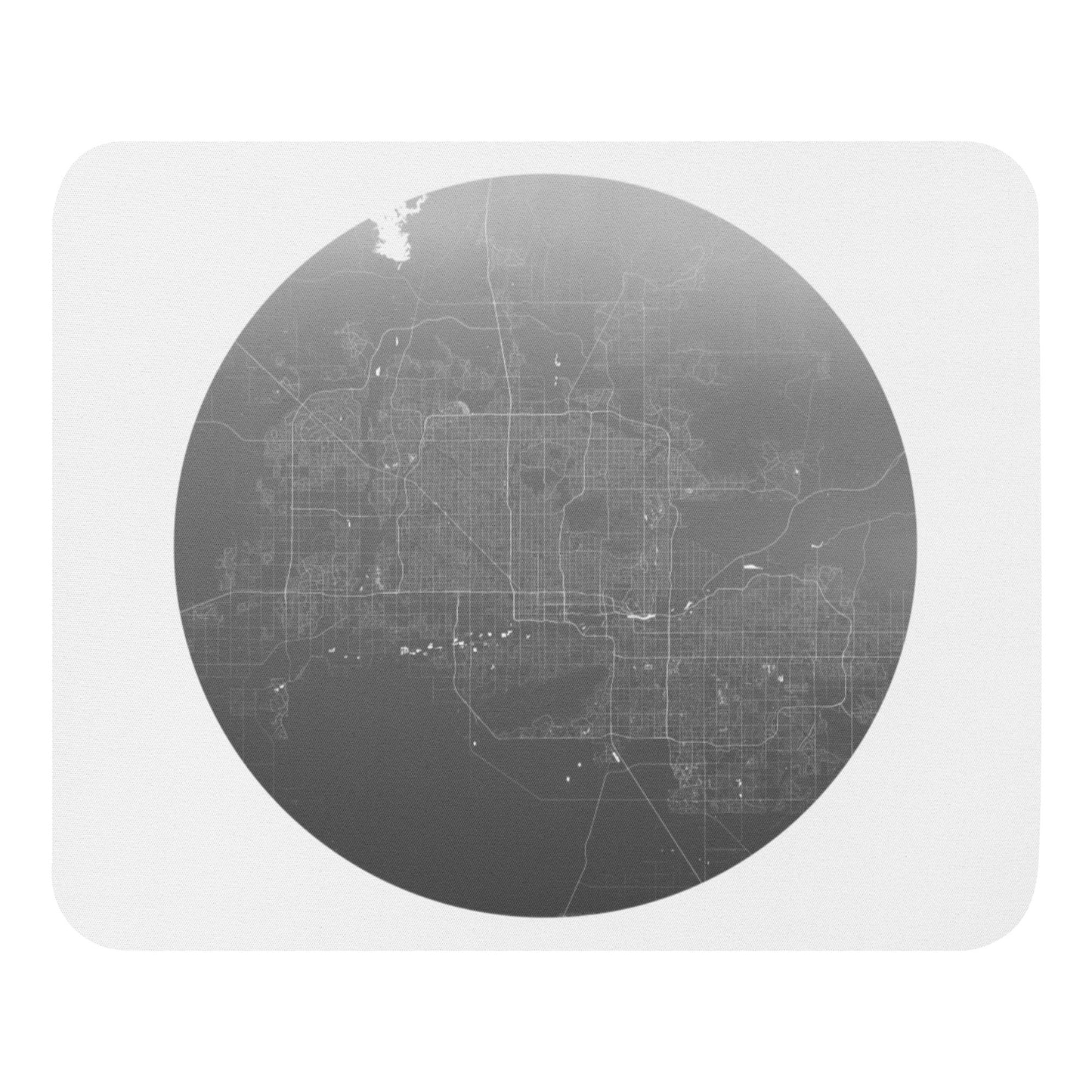 Phoenix Silver on White Map Mouse Pad