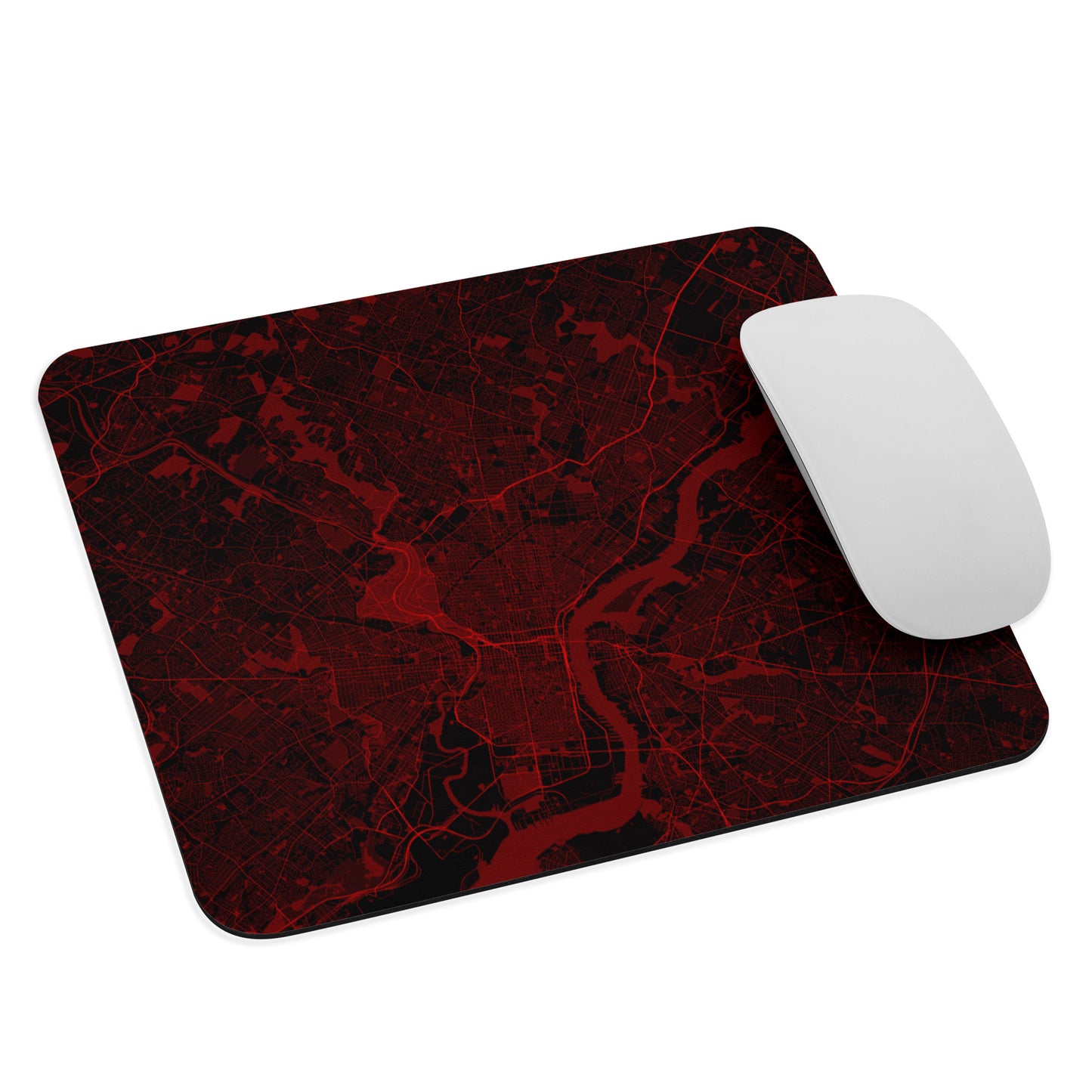 Philadelphia Black and Red Map Mouse Pad