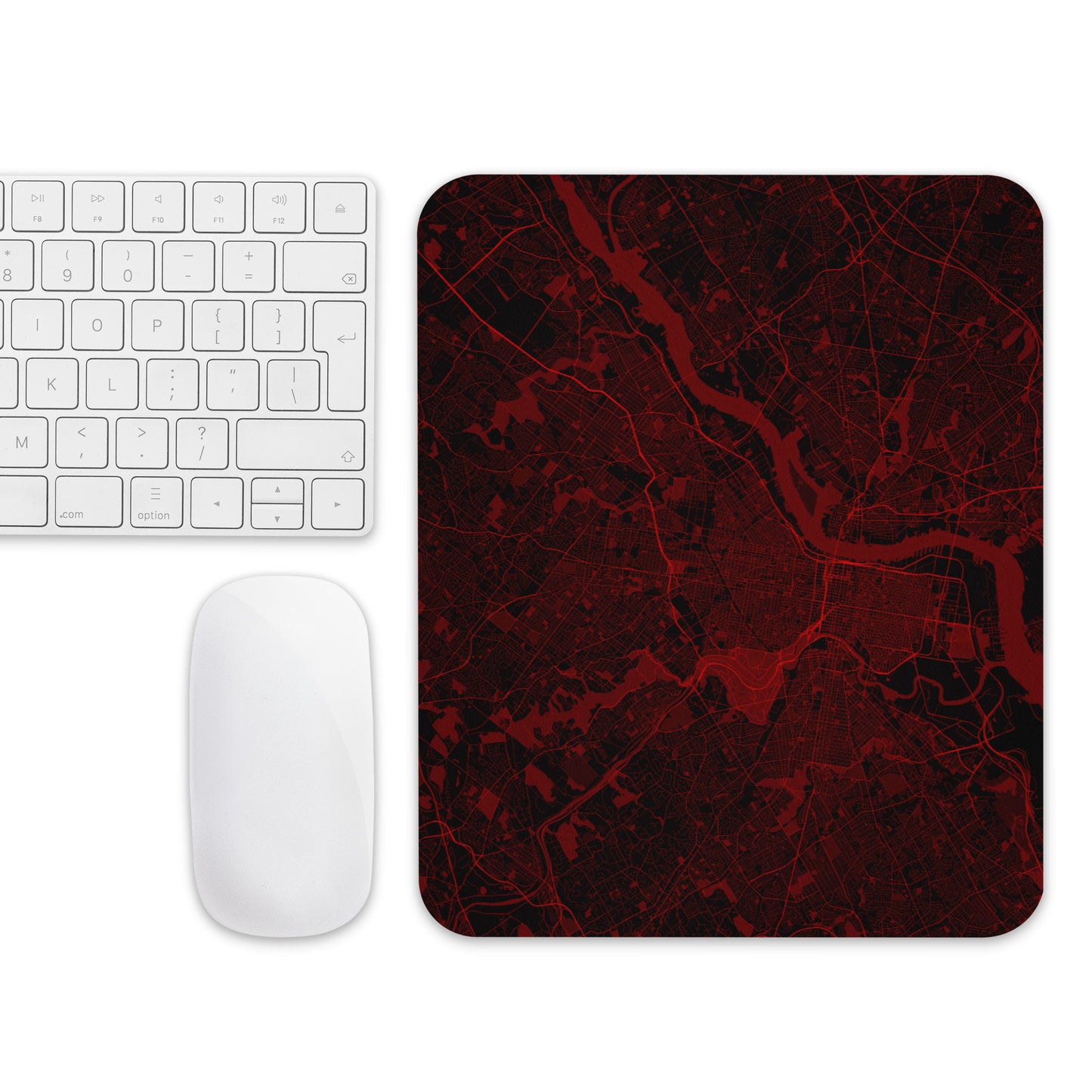 Philadelphia Black and Red Map Mouse Pad