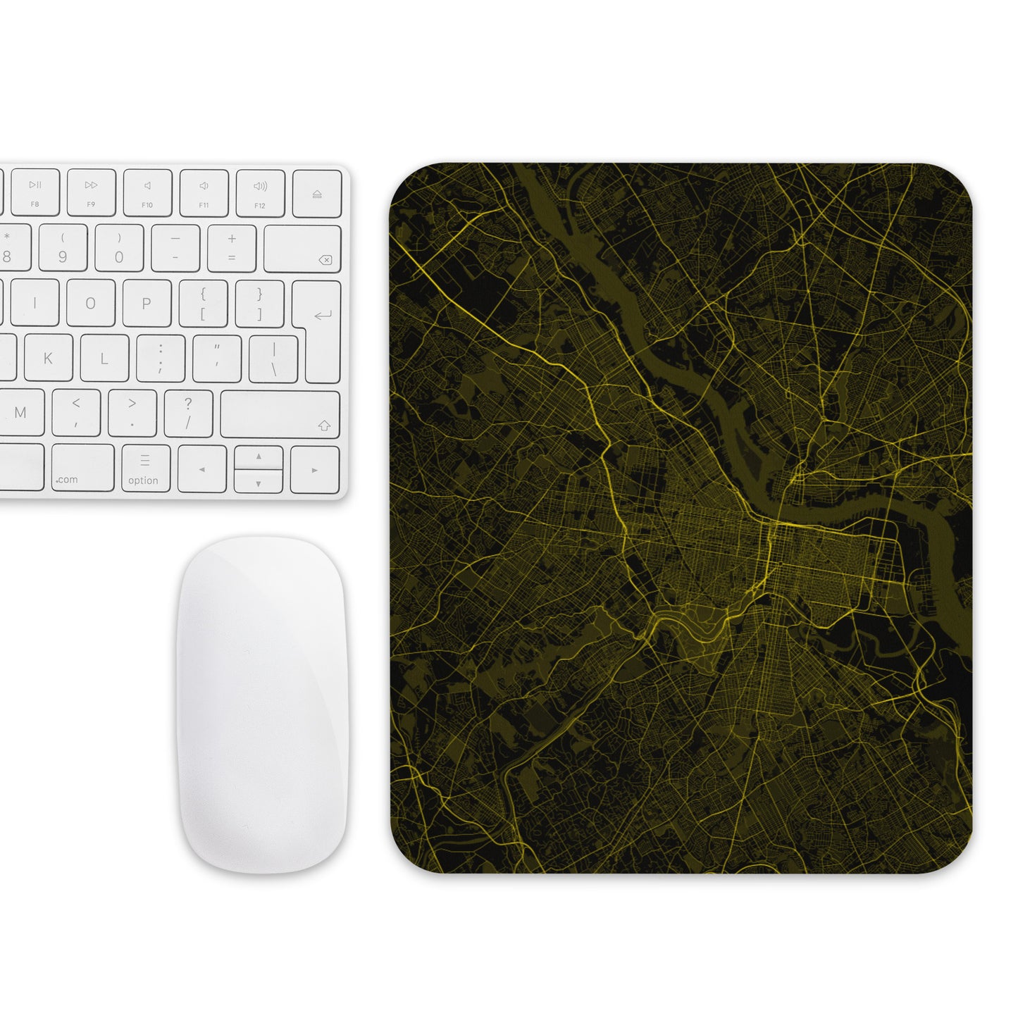 Philadelphia Black and Yellow Map Mouse Pad