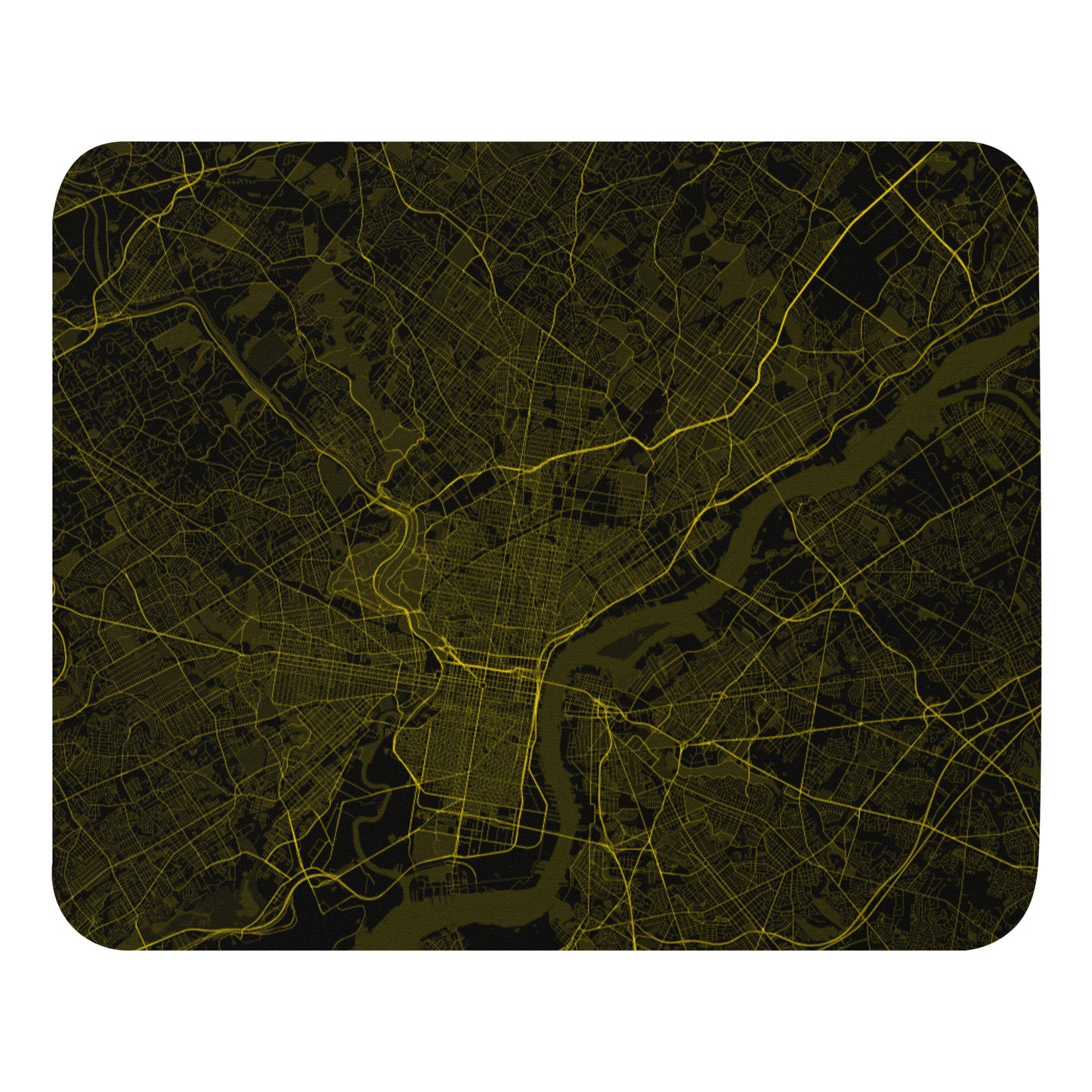 Philadelphia Black and Yellow Map Mouse Pad