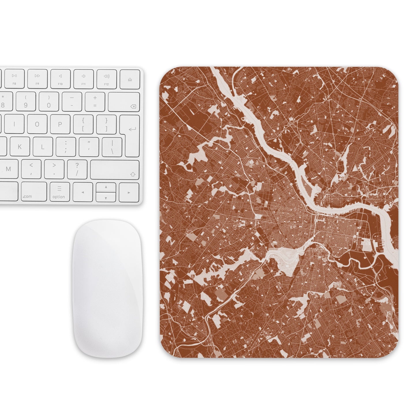 Philadelphia Brown and White Map Mouse Pad