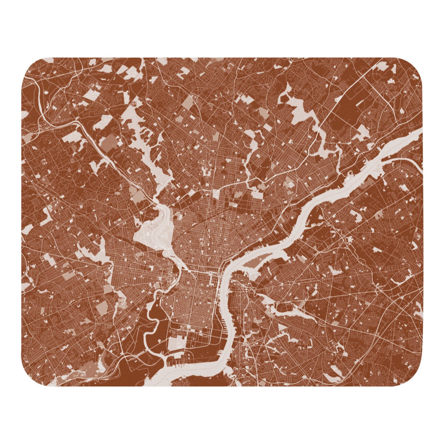 Philadelphia Brown and White Map Mouse Pad