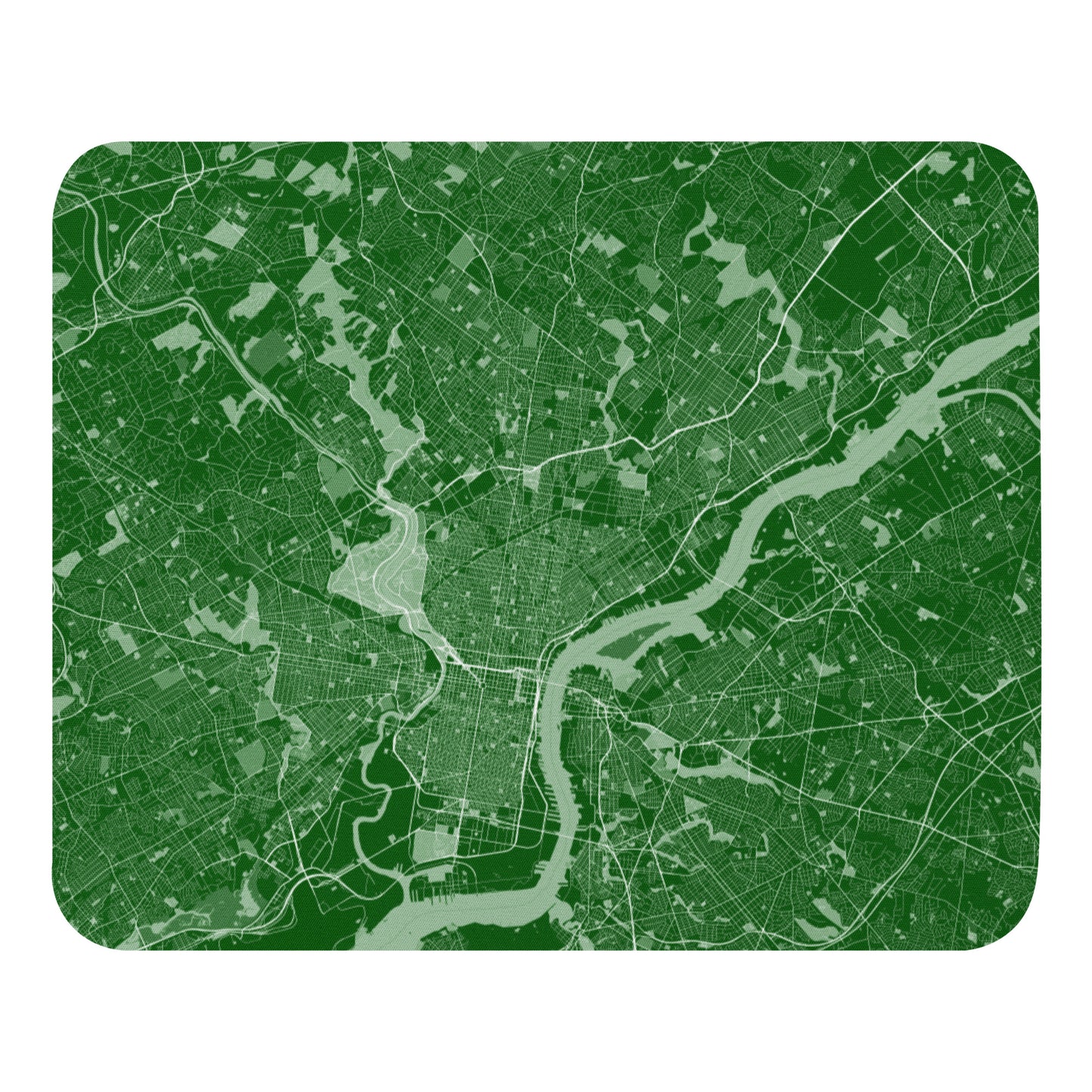 Philadelphia Green and White Map Mouse Pad