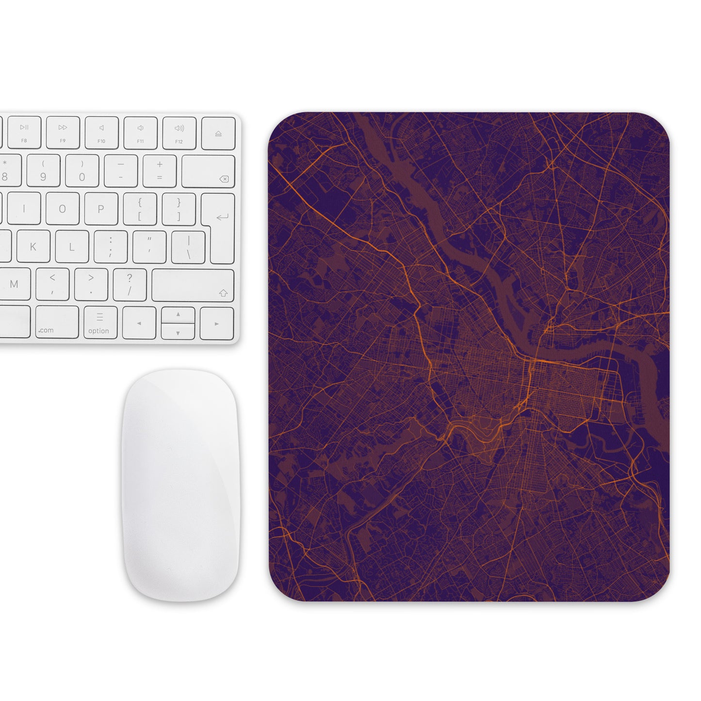 Philadelphia Purple and Orange Map Mouse Pad