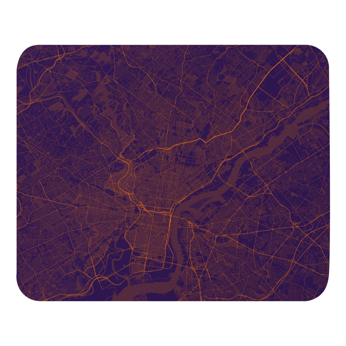 Philadelphia Purple and Orange Map Mouse Pad