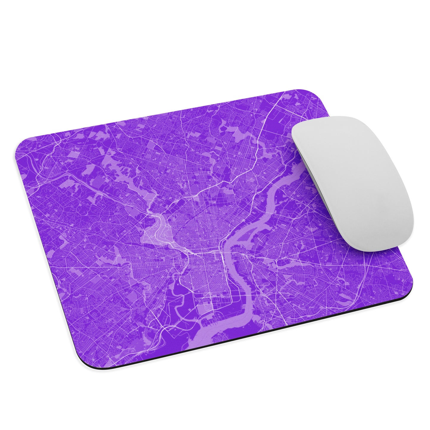 Philadelphia Purple and White Map Mouse Pad