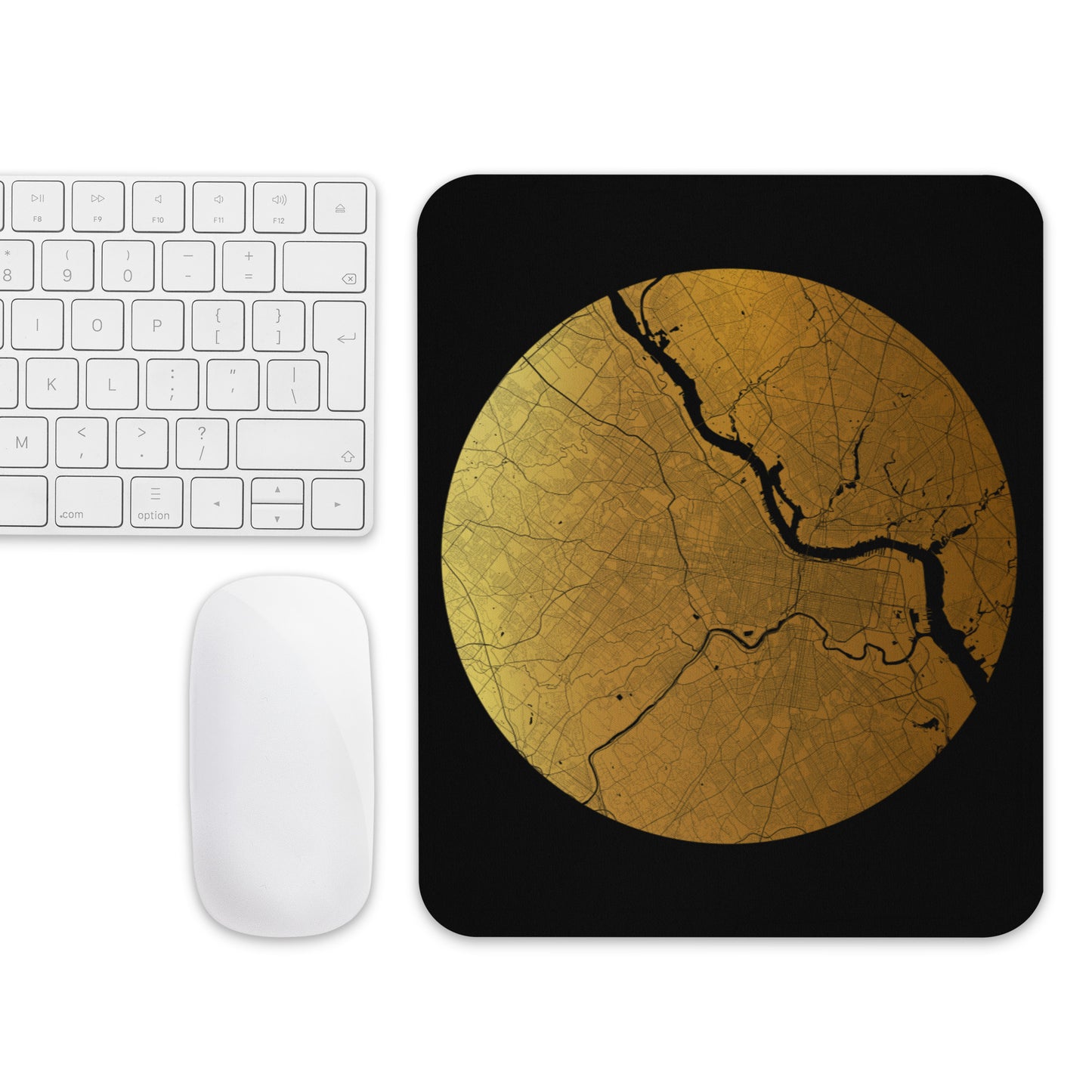 Philadelphia Gold on Black Map Mouse Pad