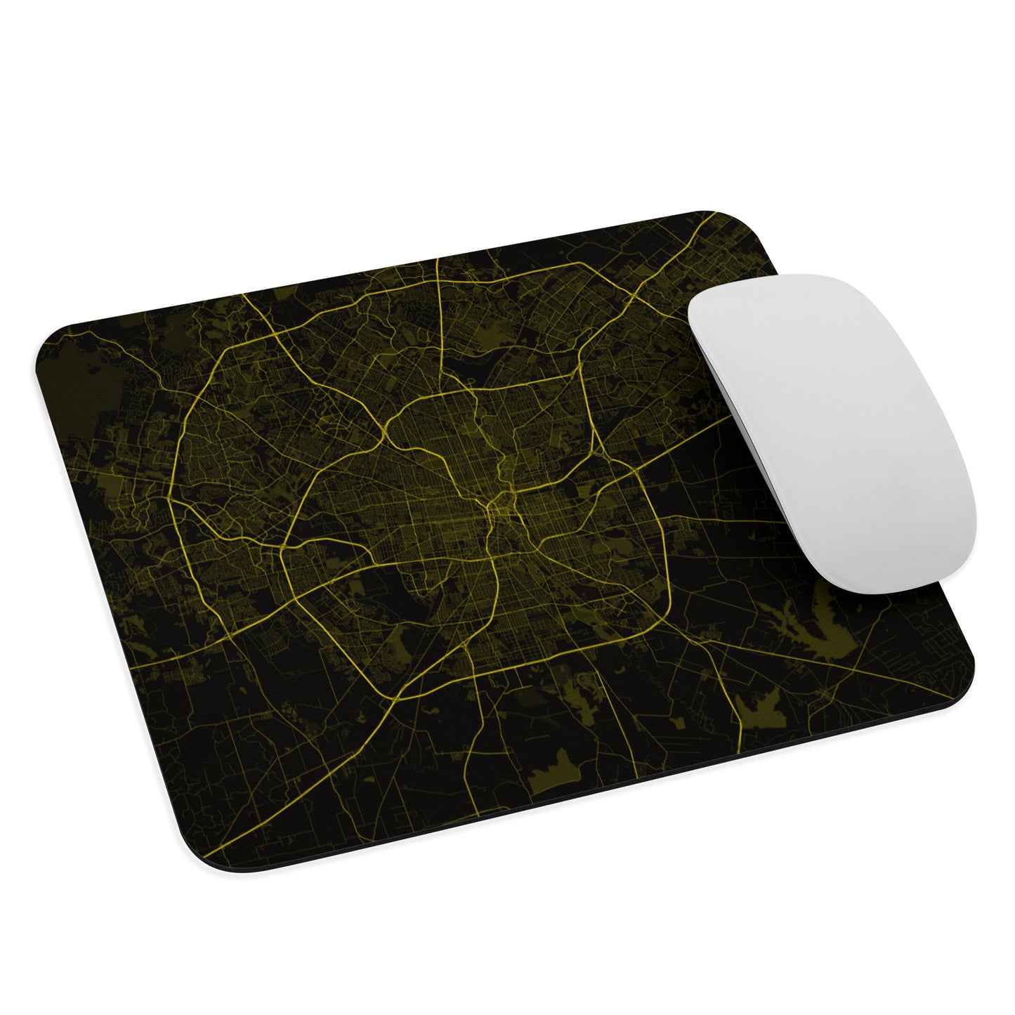 San Antonio Black and Yellow Map Mouse Pad