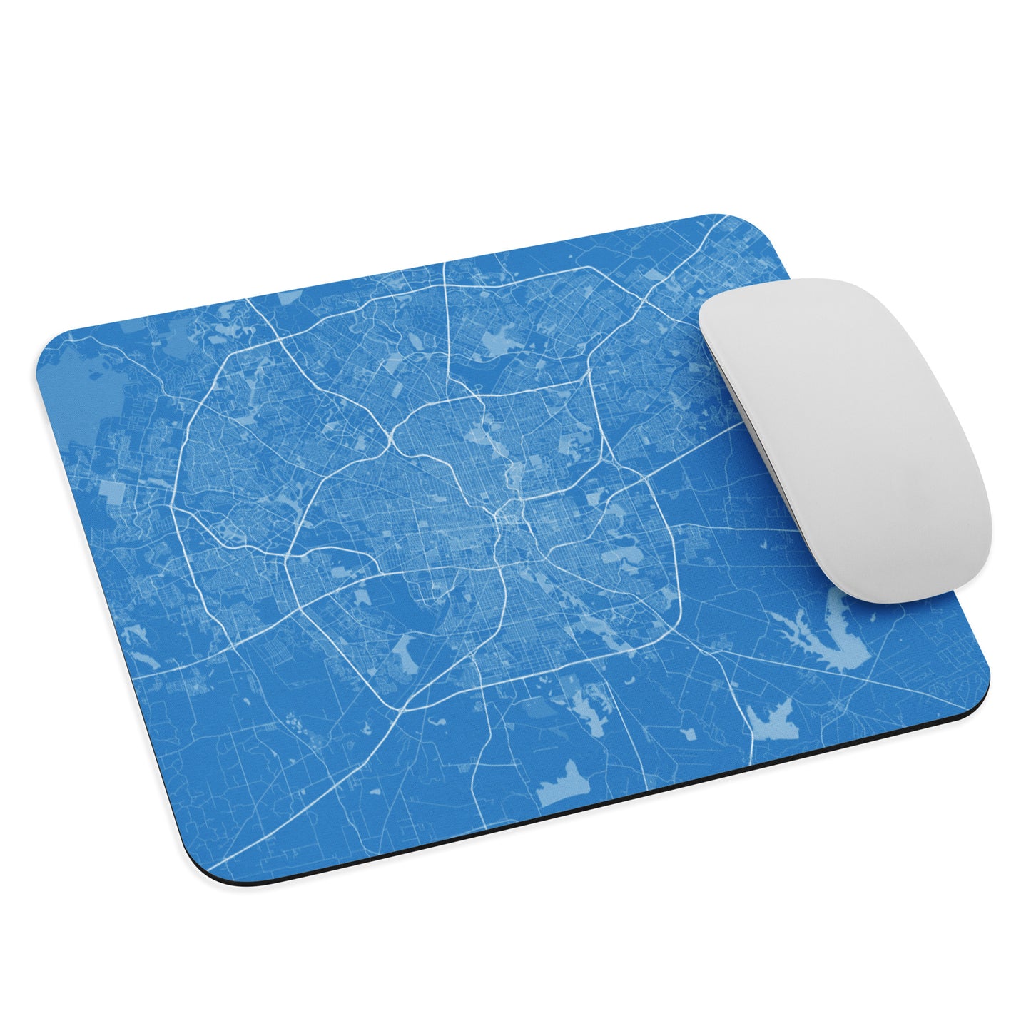 San Antonio Blue and White Map Mouse Pad