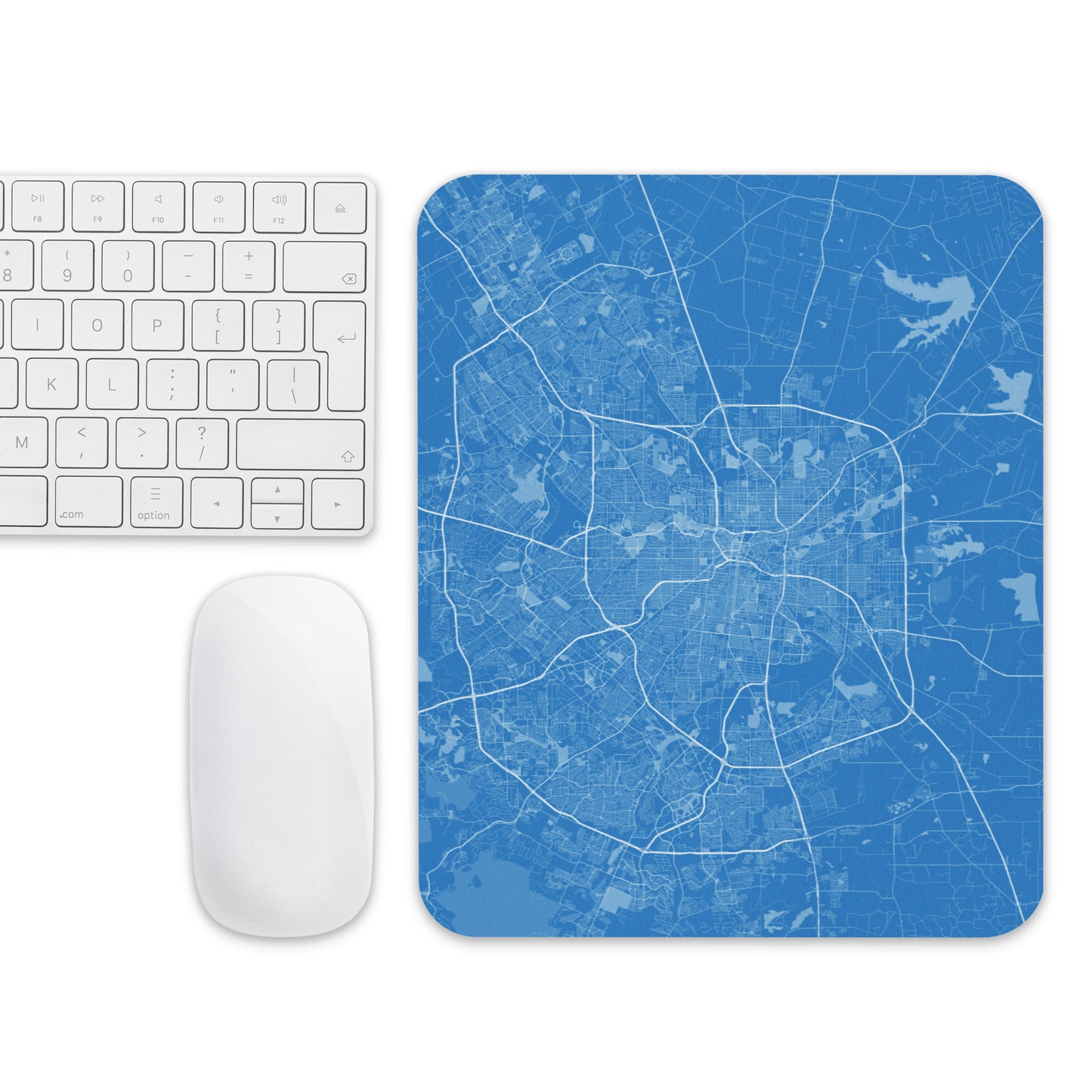 San Antonio Blue and White Map Mouse Pad