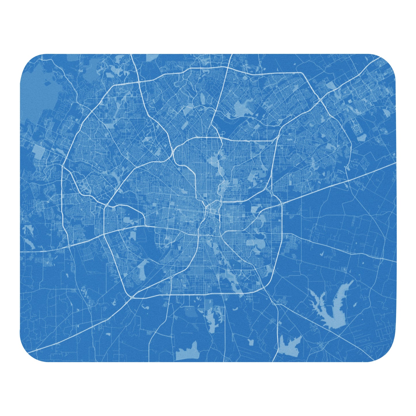 San Antonio Blue and White Map Mouse Pad