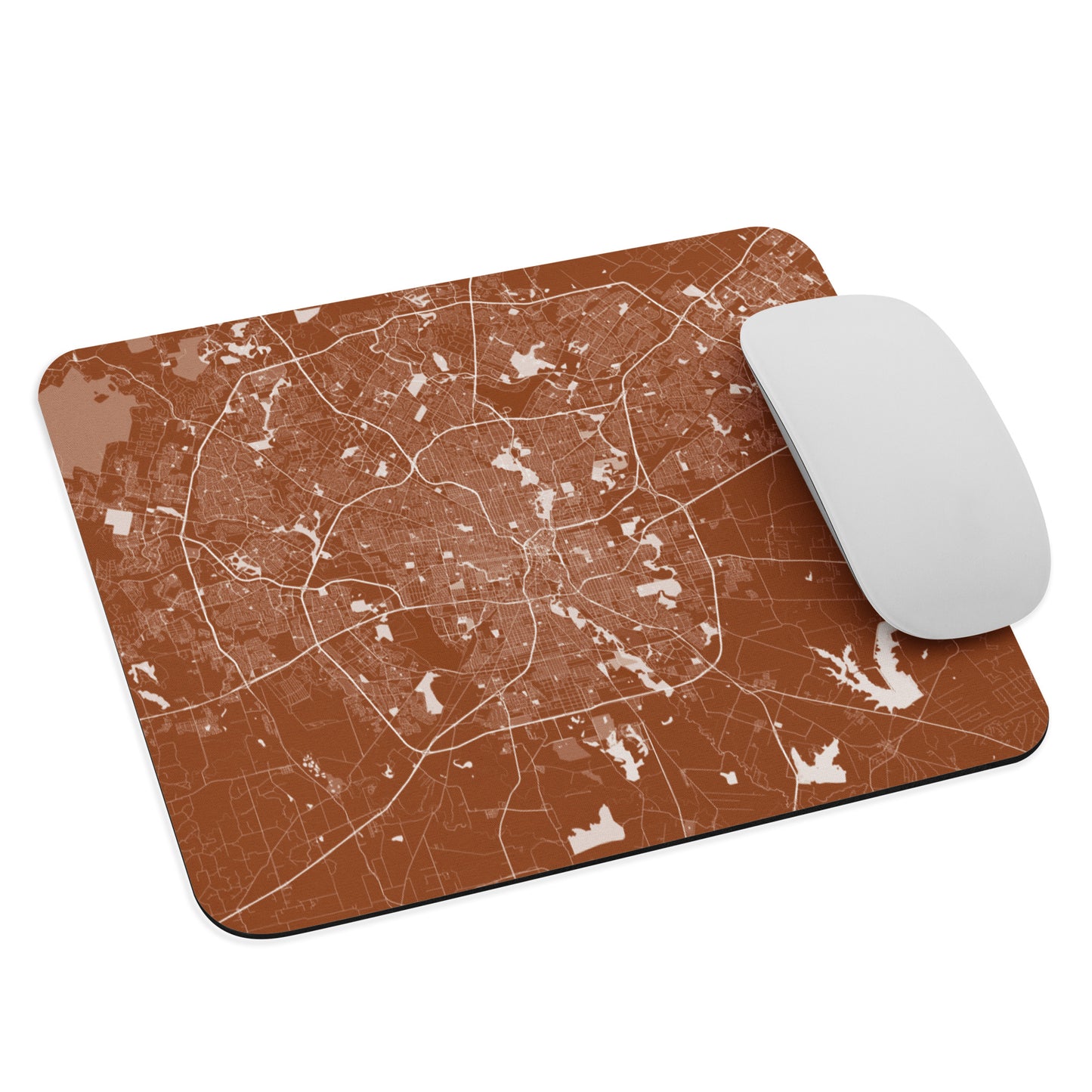 San Antonio Brown and White Map Mouse Pad