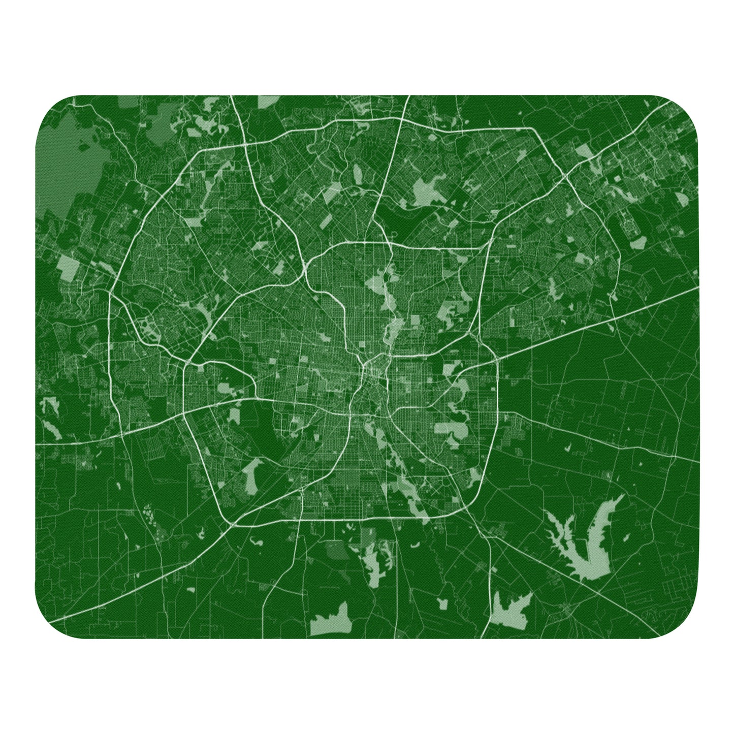 San Antonio Green and White Map Mouse Pad